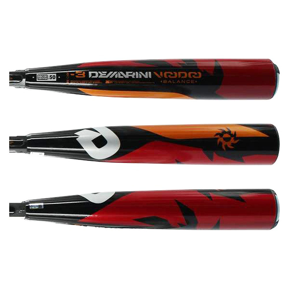 DeMarini Voodoo BBCOR Adult Baseball Bat - VBC 18 Model (Black/Red, 2018) | Balanced Swing Weight for Power Hitting | Perfect for League Games & Training Practice