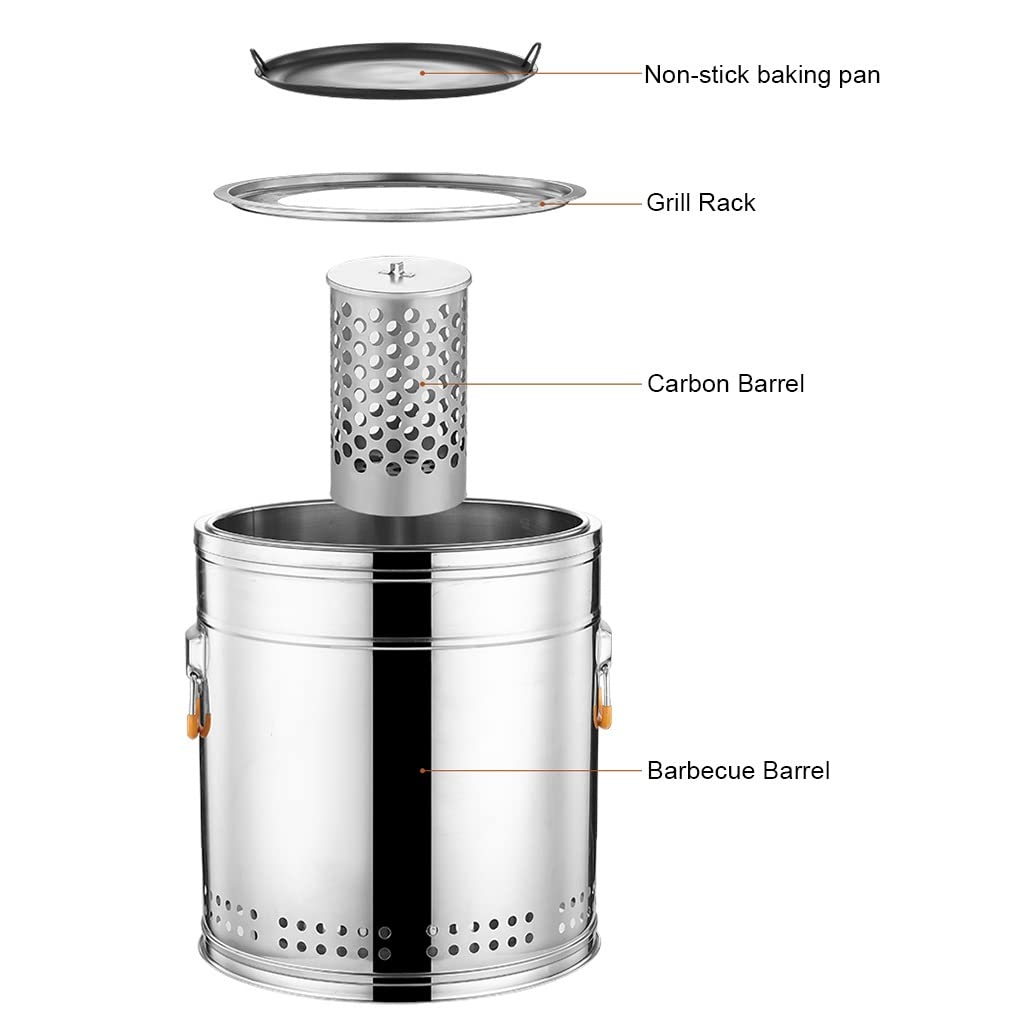 Smokeless Portable Grill with Non-Stick Surface - Indoor/Outdoor BBQ Grill for Meat, Vegetables & Skewers | Perfect for Camping, Picnics & Backyard Parties