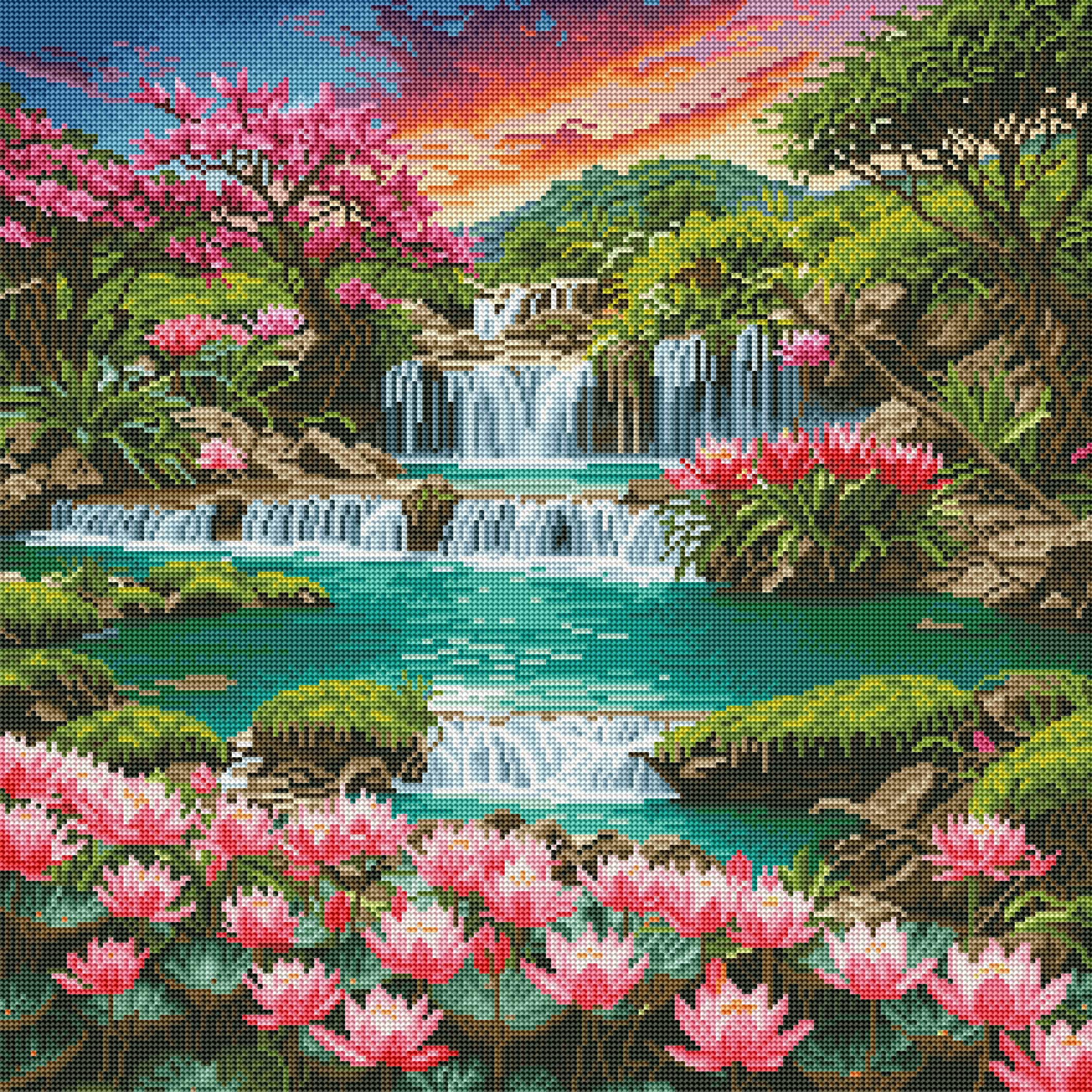 Blossom Falls - Elegant Floral Wall Art for Home & Office Decor | Perfect for Living Room, Bedroom & Wedding Backdrop