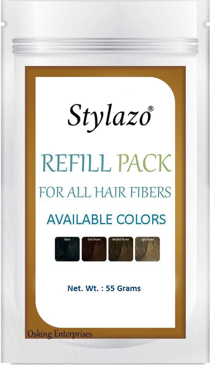 Stylazo Hair Building Fibers for Thicker Looking Hair - 25g Refill Pack (Black) | Instant Hair Volume Solution for Men & Women | Perfect for Daily Use, Special Occasions & Hair Loss Concealment