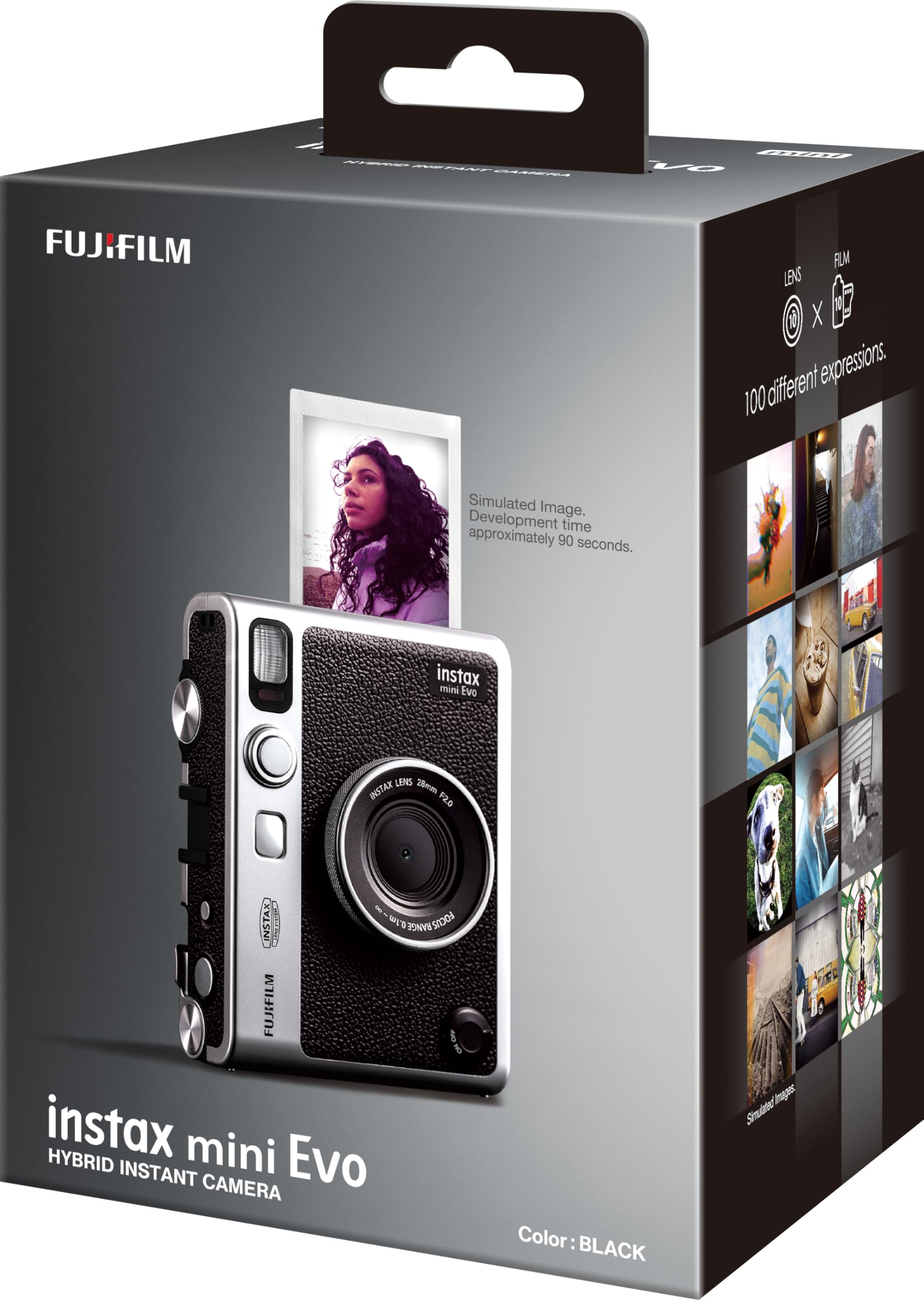 Instax Mini EVO Instant Camera - Black with USB-C Charging | Perfect for Travel, Parties & Capturing Memories