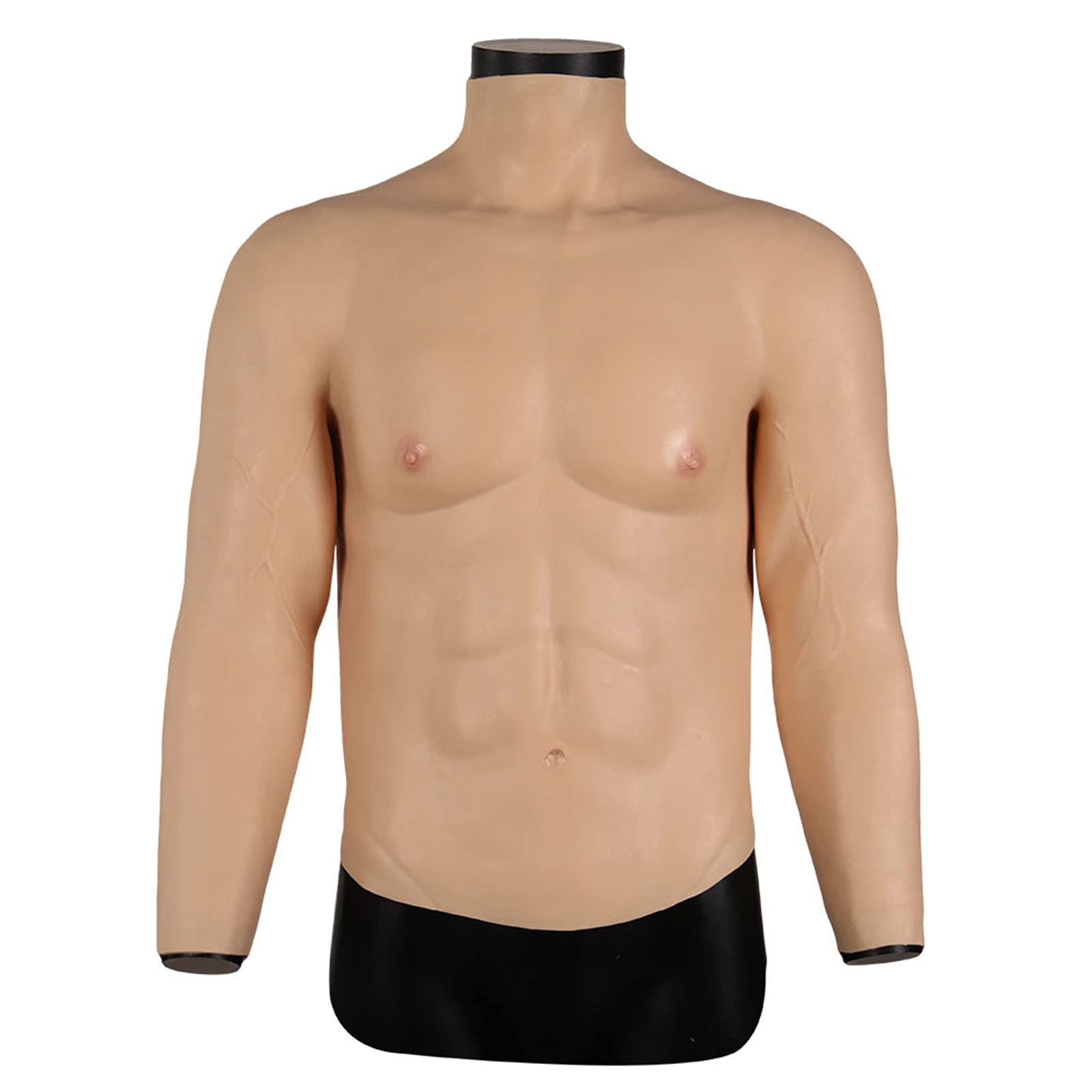 Premium Silicone Muscle Chest - Realistic Male Half Body Suit for Cosplay, Halloween Costume & Bodybuilding - Enhance Your Look for Parties, Performances & Photo Shoots