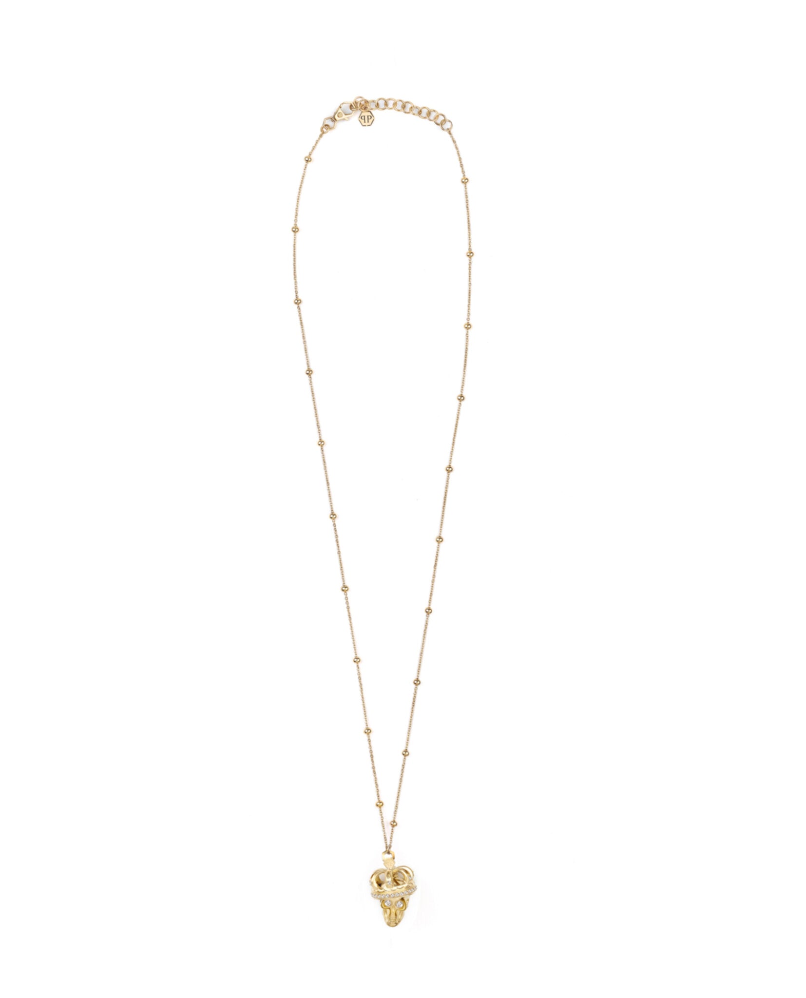 Skull Crown Crystal Cable Chain Necklace for Women - Gothic Punk Jewelry for Parties, Halloween & Everyday Wear
