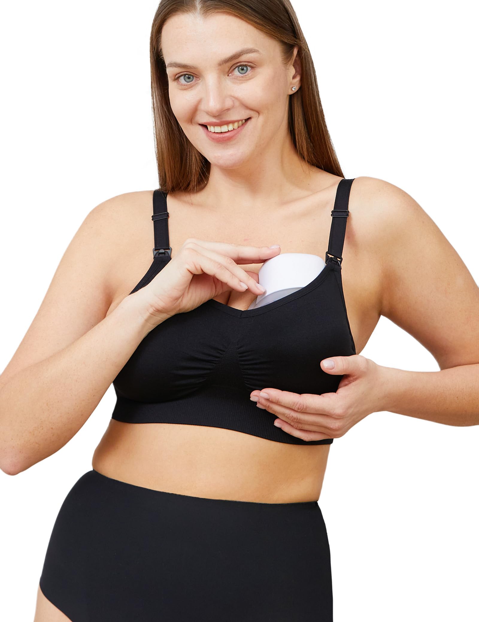 HOFISH Nursing Bras for Breastfeeding Moms - Wireless Seamless Maternity Bra for Pregnancy & Postpartum Support - Comfortable Bralette for Daily Wear, Nursing, and Sleeping