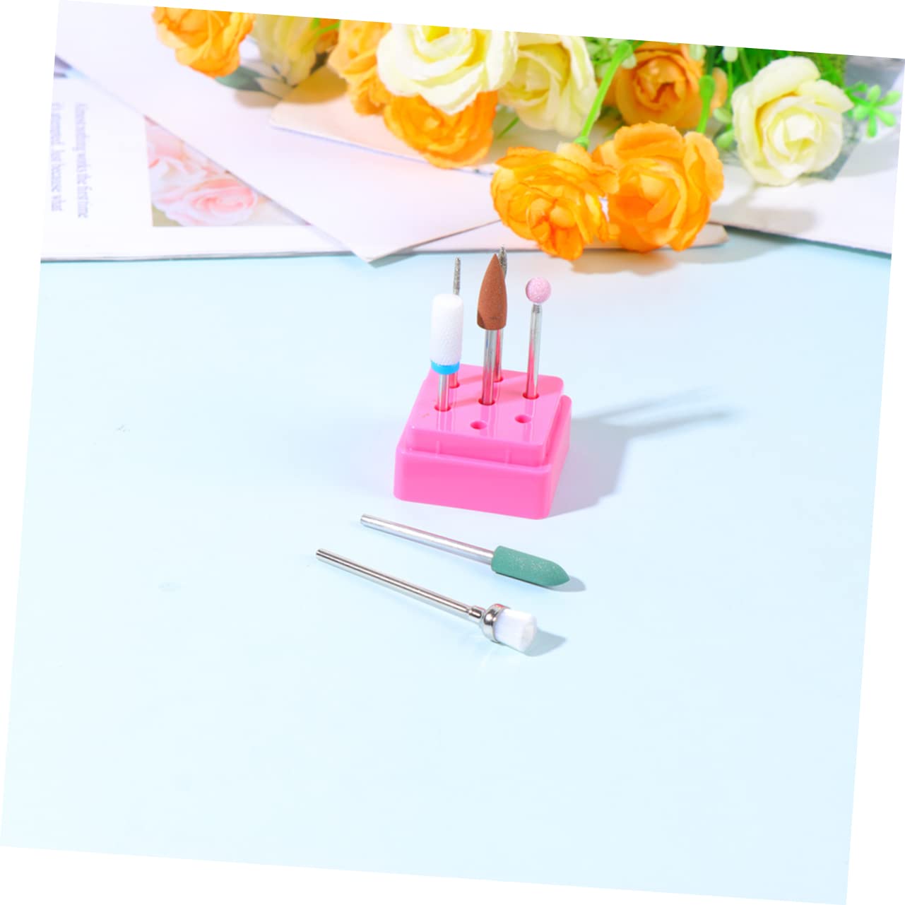 Minkissy 6PCS Nail Drill Handpiece Set - Professional Manicure Drill Bits & Grinding Heads Kit for Nail Art, Acrylics & Gel Polish Removal - Perfect for Salon & Home Nail Care