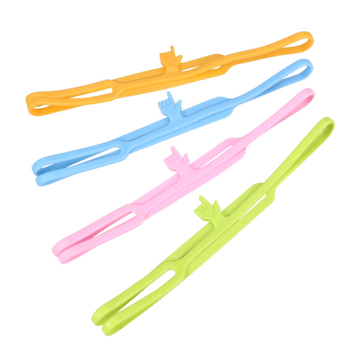 4pcs Cute Cartoon Silicone Bookmarks - Non-Slip Finger Bookmark Set for Kids & Adults - Perfect for Reading, Studying, and Gift Giving