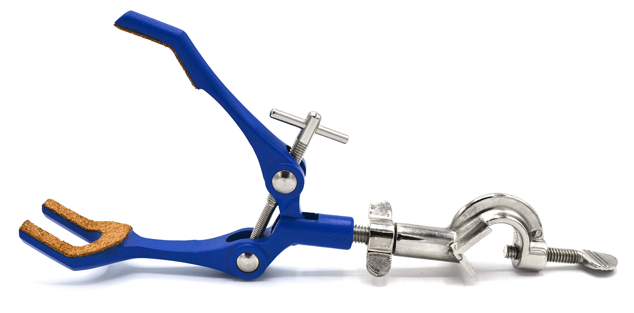 EISCO 3 Finger Cork Lined Extension Clamp with Swivel Bosshead - 3.4