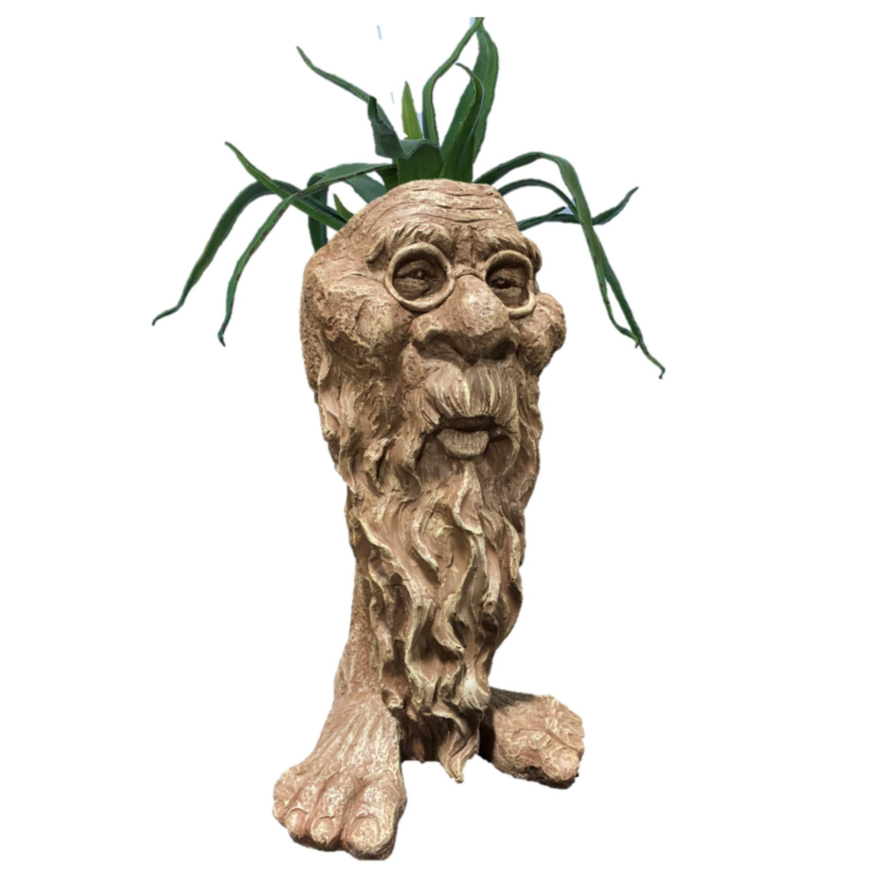 Vintage Stone Wash RIP Planter Face Pot - Unique Garden Statue for Patio, Cemetery Decor & Memorial Tribute - Perfect for Outdoor Decor, Grave Markers & Gothic Garden Accents