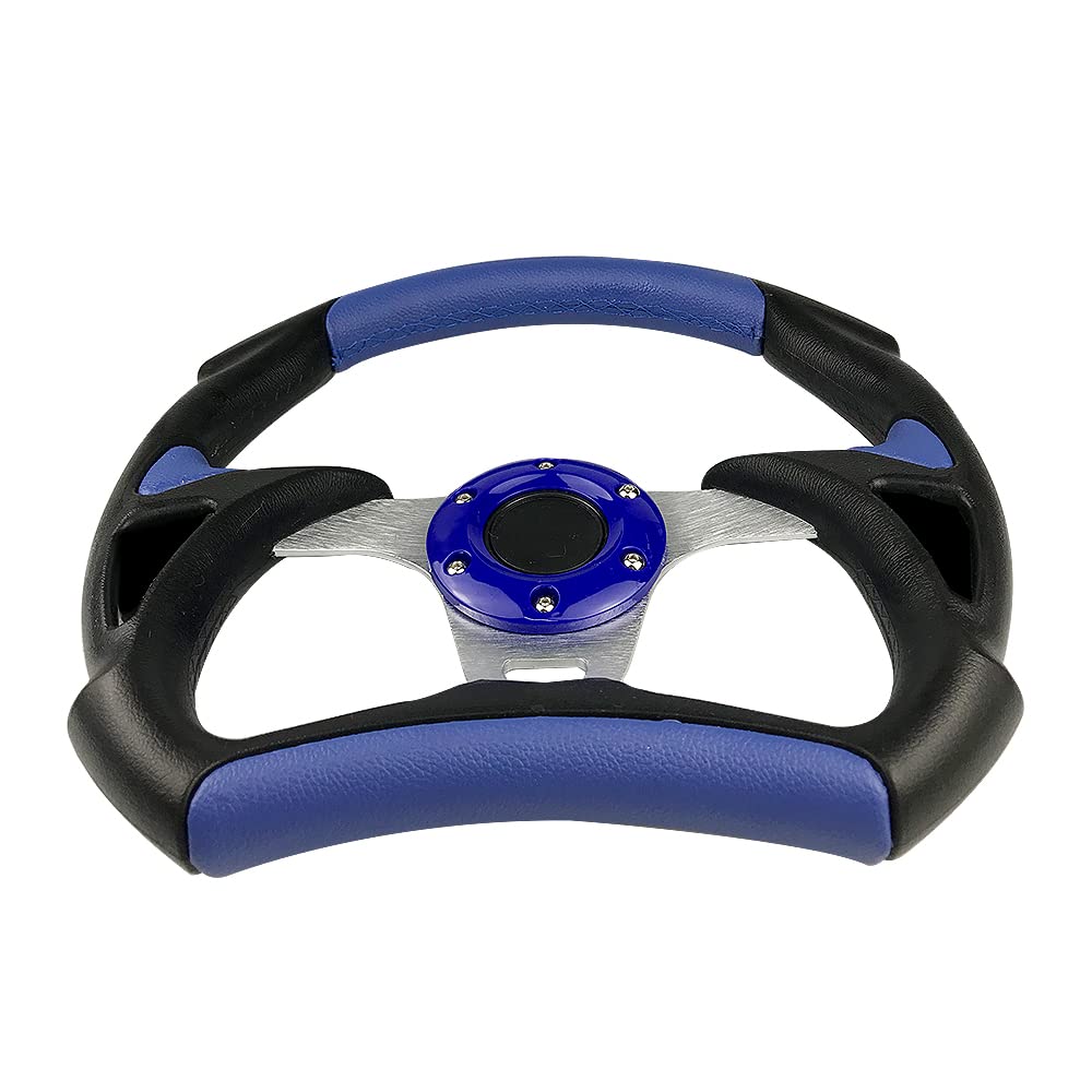 Universal Fit 12.5 Inch (320mm) Racing Style Leather Steering Wheel - Blue - Perfect for Car Enthusiasts & Racing Simulation Setups