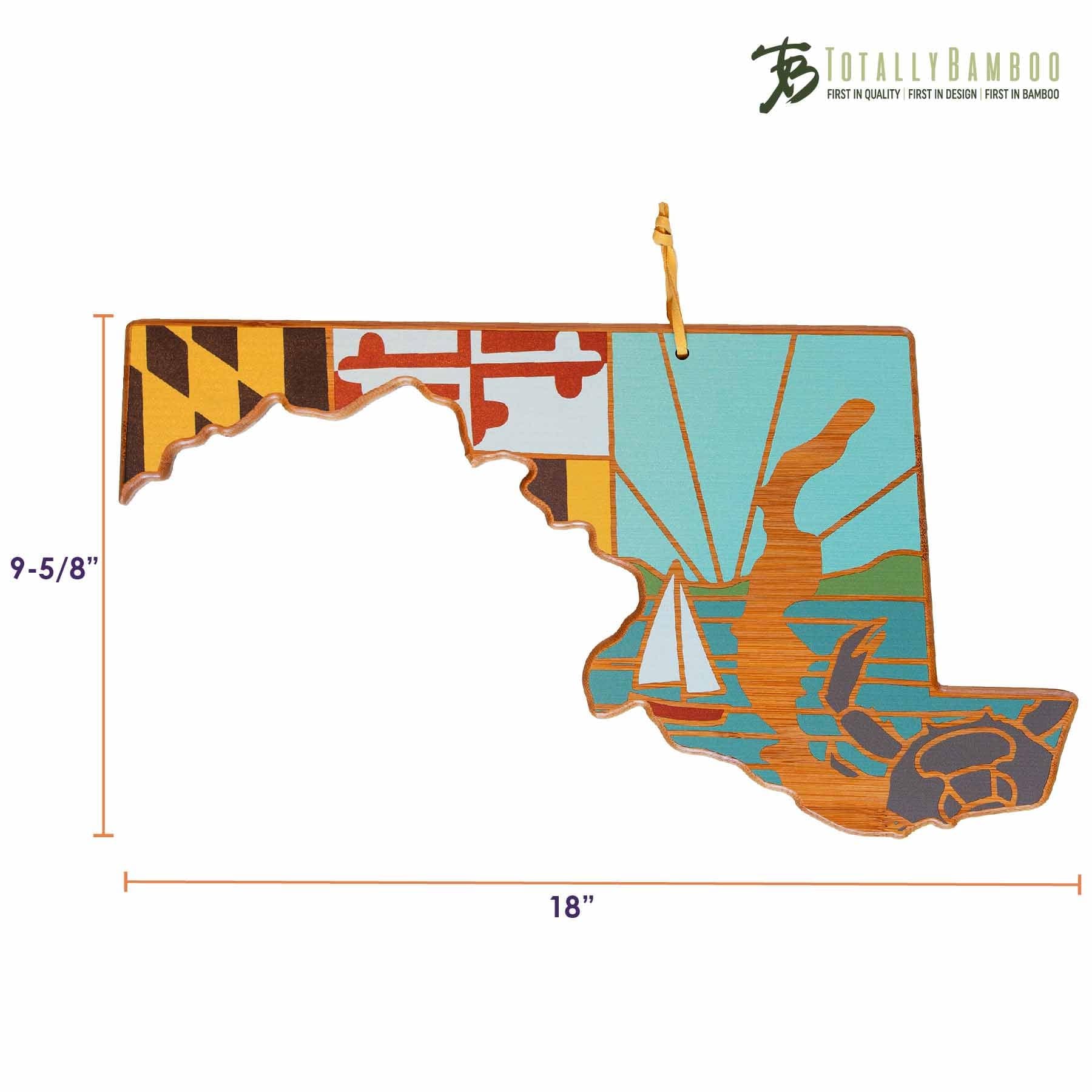 Handcrafted Maryland-Themed Wooden Cutting Board with Summer Stokes Artwork - Perfect for Kitchen Prep, Charcuterie Boards & Home Decor Gifts