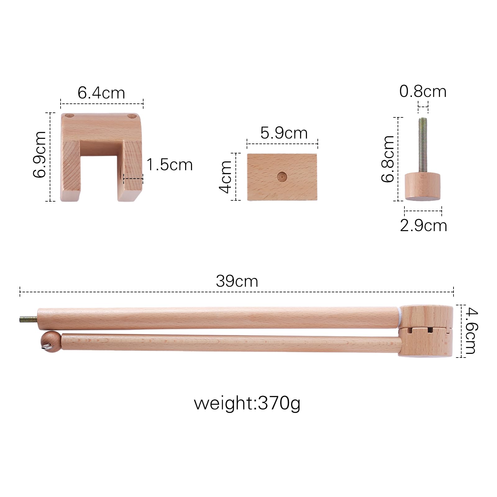 Wooden Baby Crib Mobile Arm with Anti-Slip Design - Nursery Mobile Hanger for Hanging Plush Toys & Decorations (Arm Only) | Perfect for Newborn Rooms, Baby Showers & Nursery Decor