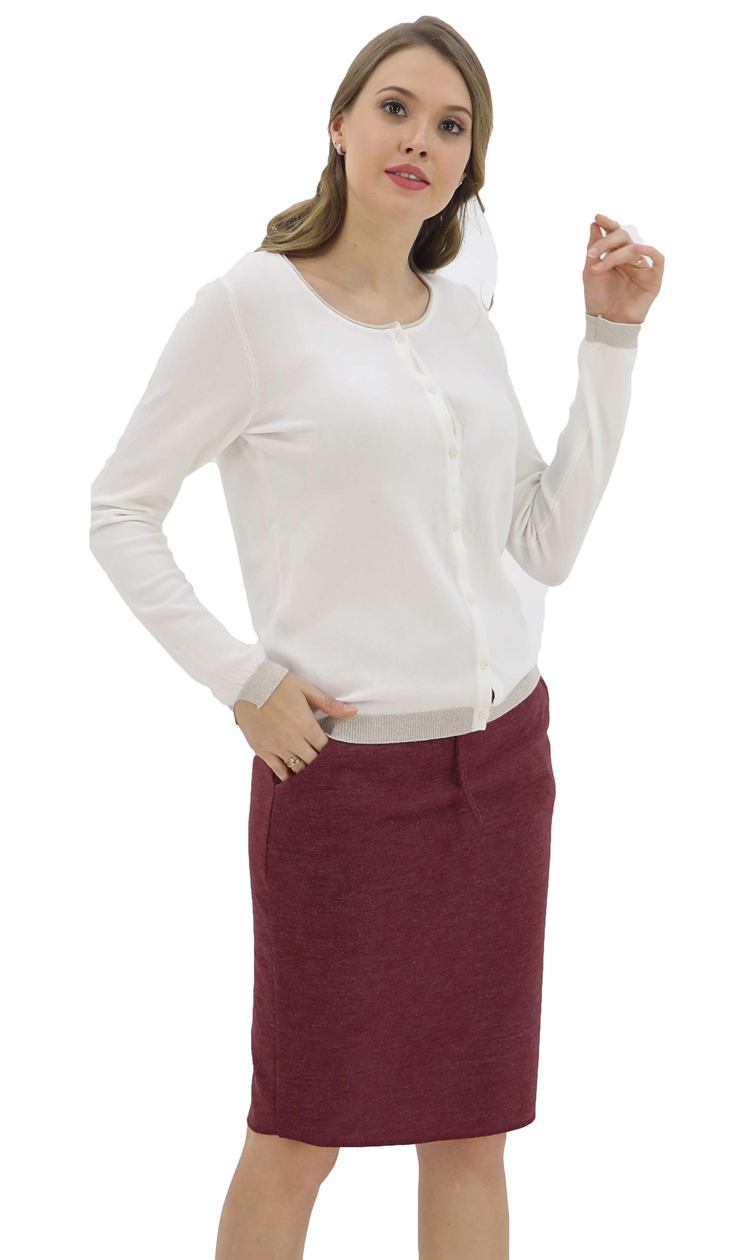 BENANCY Women's High Waist Stretch Pencil Skirt with Pockets - Slim Fit Office Work Skirt for Business & Casual Wear