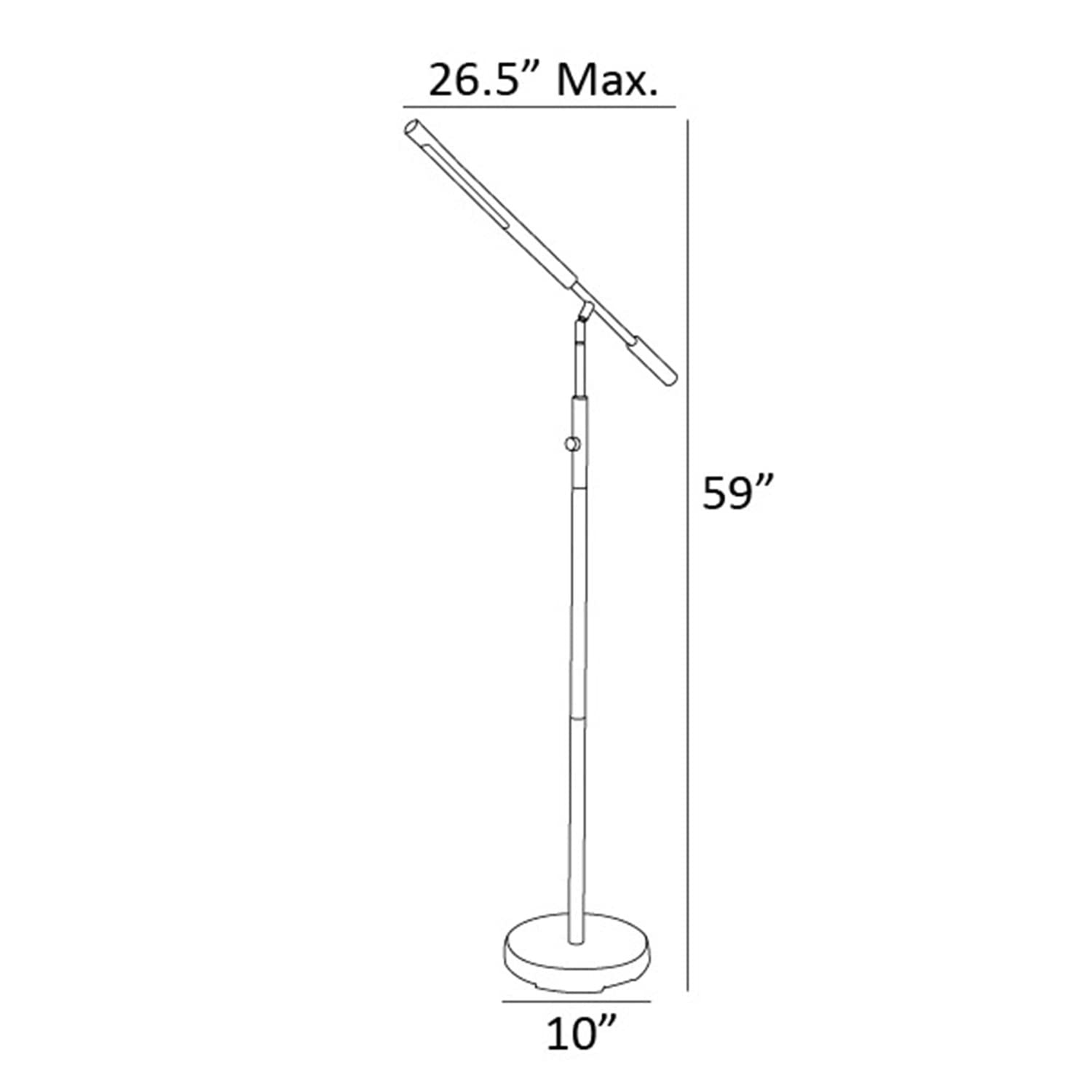 Lite Source LED Floor Lamp - Brushed Nickel Finish, 7W SMD LED Lighting for Living Room, Bedroom & Office - Modern Home Decor & Ambient Lighting Solution