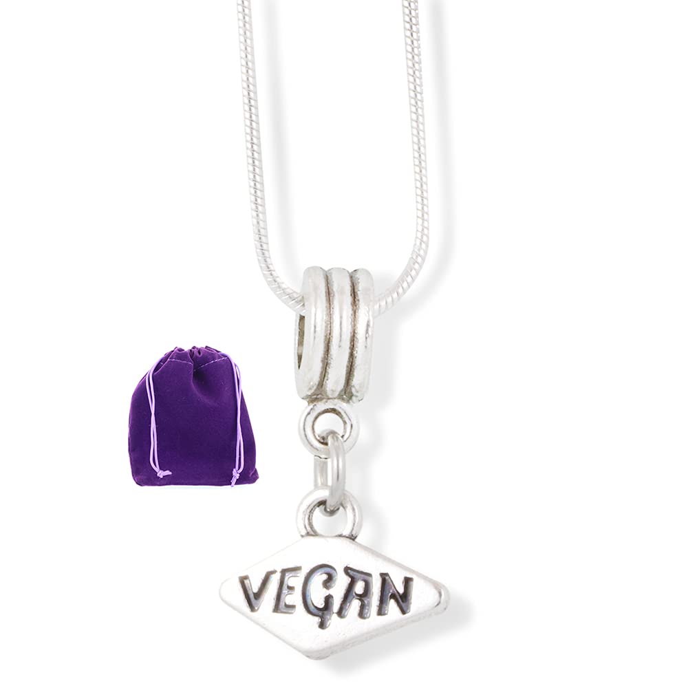 Dave The Bunny Vegan Necklace - 18K Gold Plated Snake Chain Pendant for Women | Ethical Jewelry Gift for Her | Perfect for Everyday Wear, Date Nights & Special Occasions