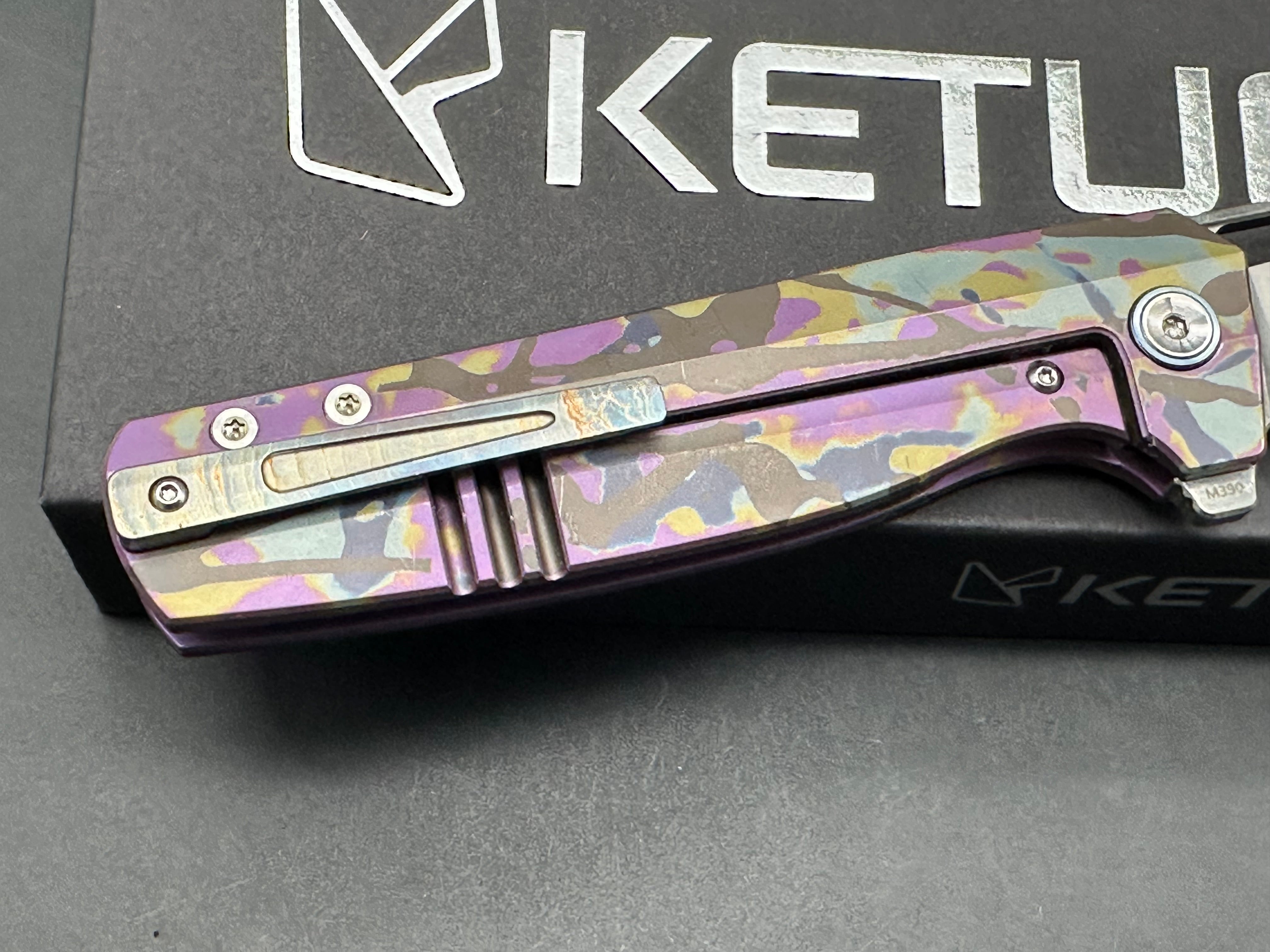 Ketuo Knives - Kamasu LE (20pcs) Carbon Fiber Knife Set with Custom Camo Titanium Frame | High-Performance Kitchen Knives for Professional Chefs & Home Cooking | Perfect for Slicing, Dicing, and Food Prep