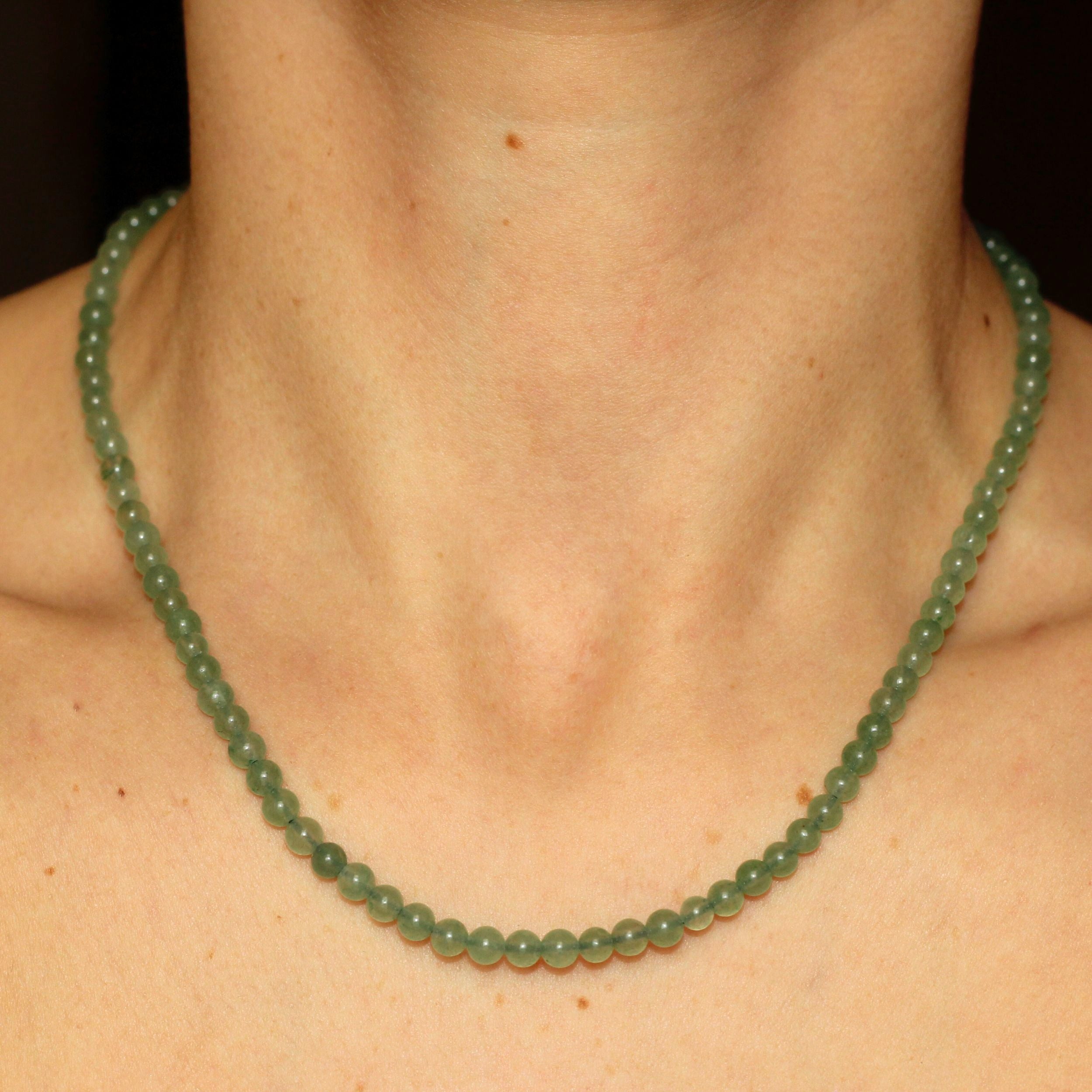 Aventurine Beaded Necklace for Women - Mini Green Stone Healing Crystal Jewelry - Perfect for Meditation, Yoga & Spiritual Gifts