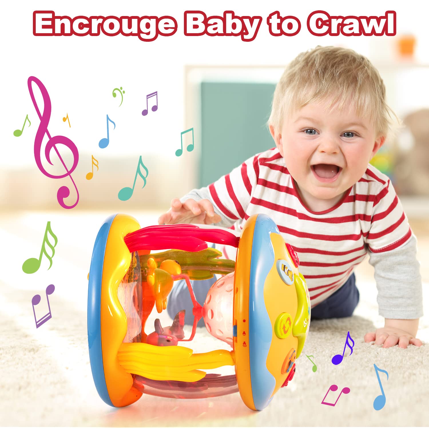 Ocean Projector Baby Toys with Music & Lights - Sensory Developmental Toys for 6-12 Month Olds - Crawling & Tummy Time Activity for Infants 3-18 Months - Perfect 1st Birthday Gift for Boys & Girls - Nursery Decor & Bedtime Soother