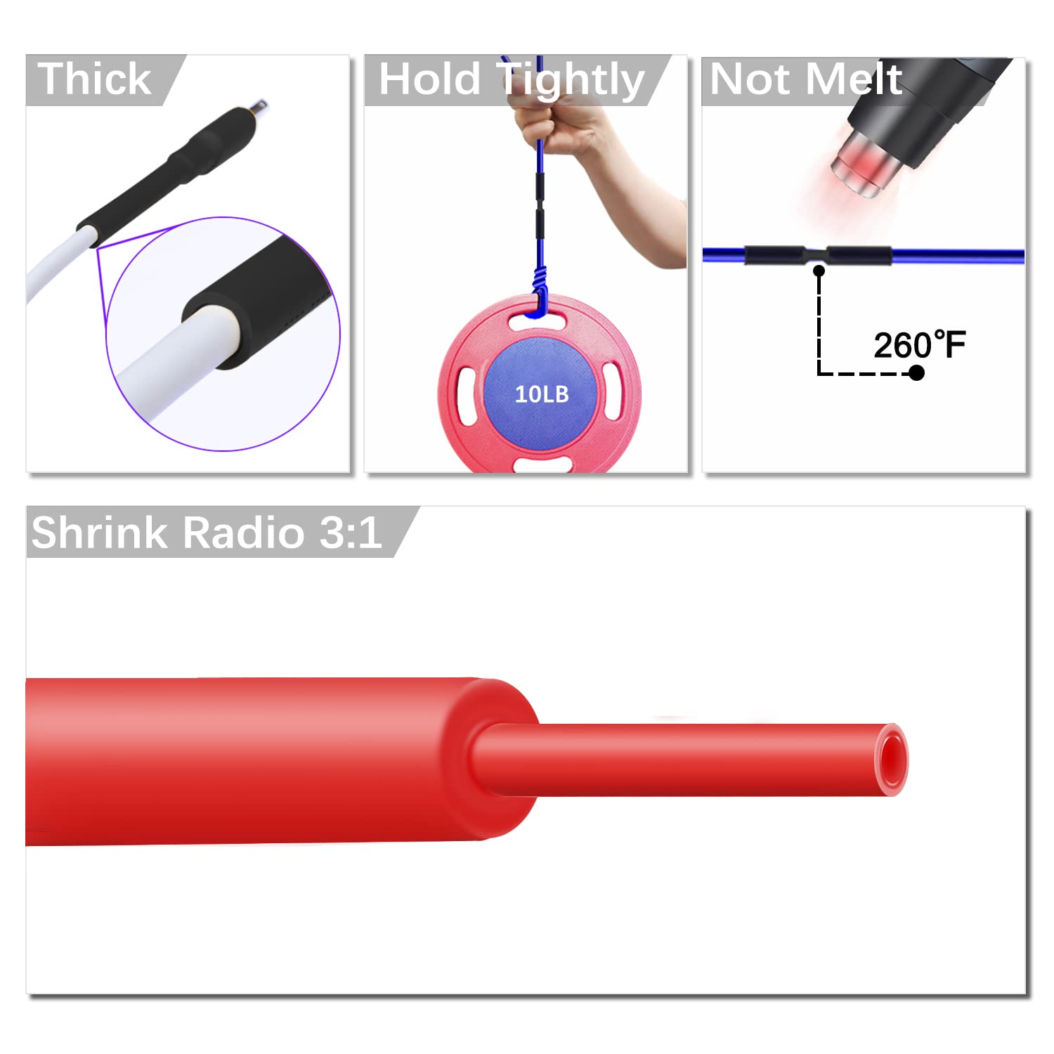 280Pcs Waterproof Heat Shrink Tubing Kit - 3:1 Marine Grade Adhesive Lined Shrink Wrap for Electrical Wires (Black & Red) | Ideal for Automotive, Marine & DIY Electronics Repair