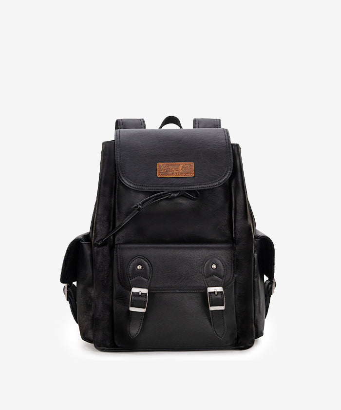 Wrangler Genuine Leather Backpack for Men & Women - Durable Travel, Hiking & School Backpack - Waterproof Laptop Bag with USB Charging Port