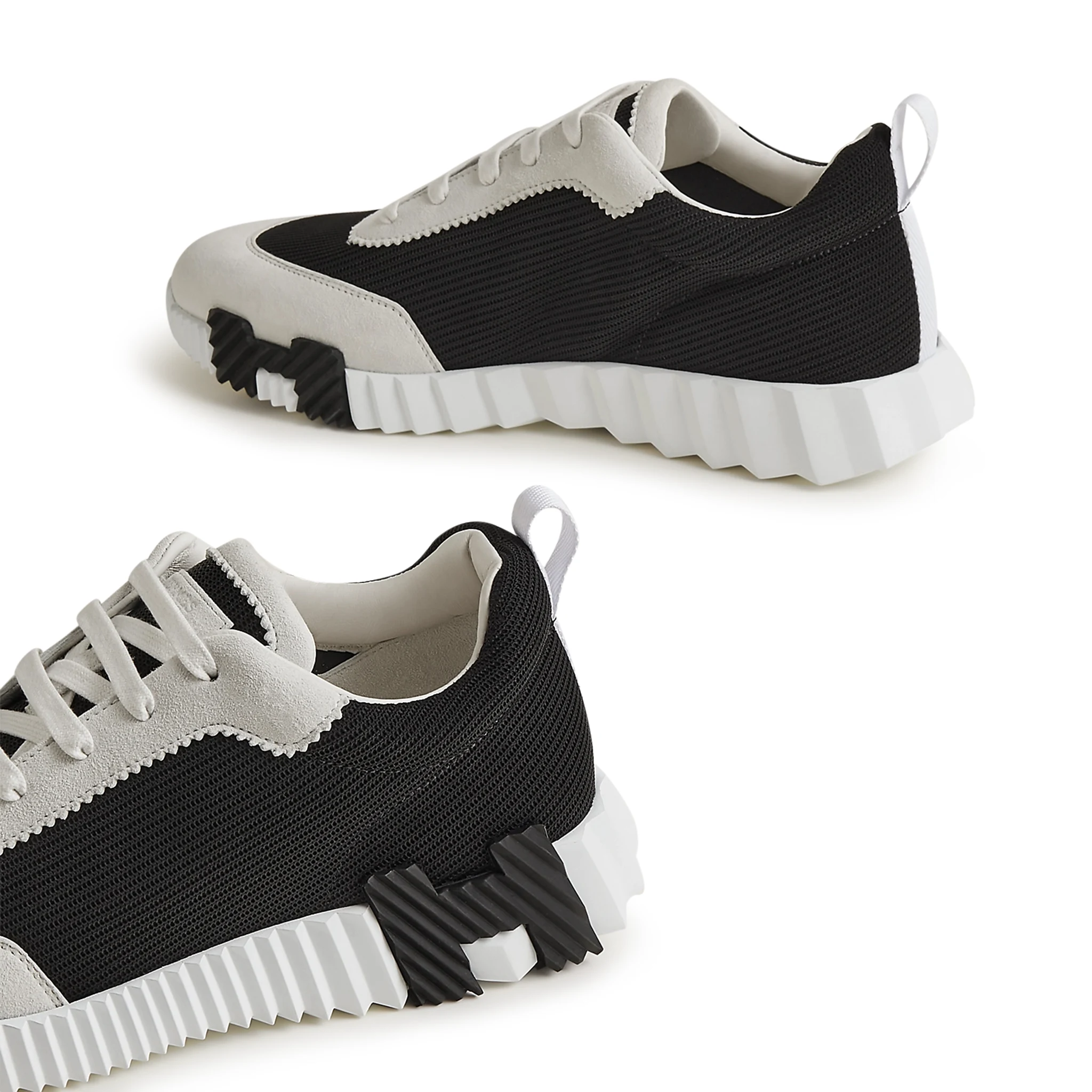 Hermès Paris Bouncing Sneakers for Women - White & Black Leather High-Top Fashion Sneakers | Casual Wear, Street Style & Luxury Comfort