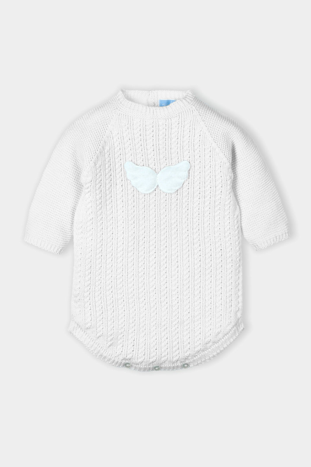 Yael Knitted Angel Wings Romper - Soft Baby Jumpsuit for Newborns & Infants | Perfect for Photo Shoots, Baptisms & Special Occasions