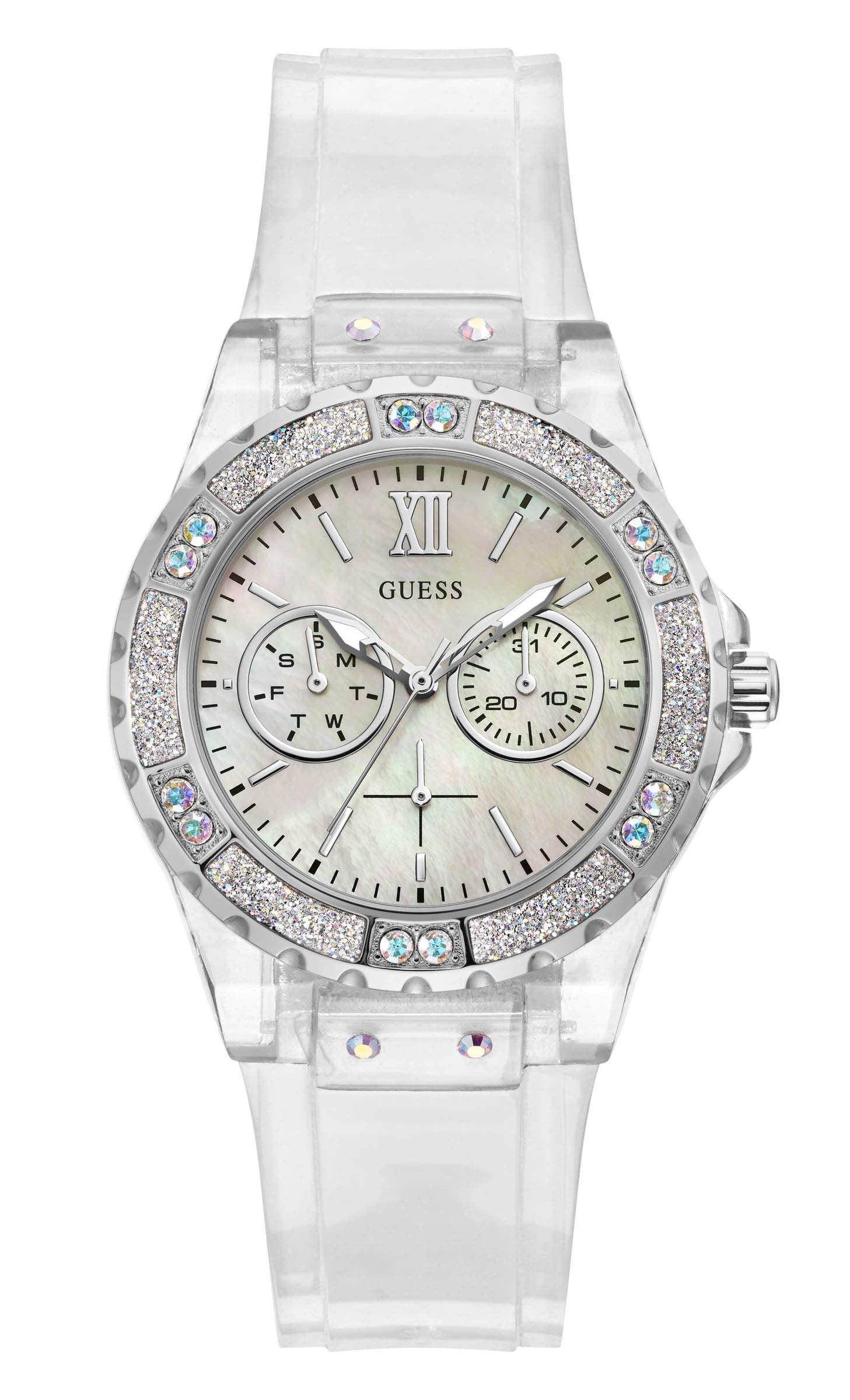 Crystal Clear Transparent Silicone Watch with Silver-Tone Strap - Stylish Unisex Wristwatch for Casual Wear, Work & Sports Activities
