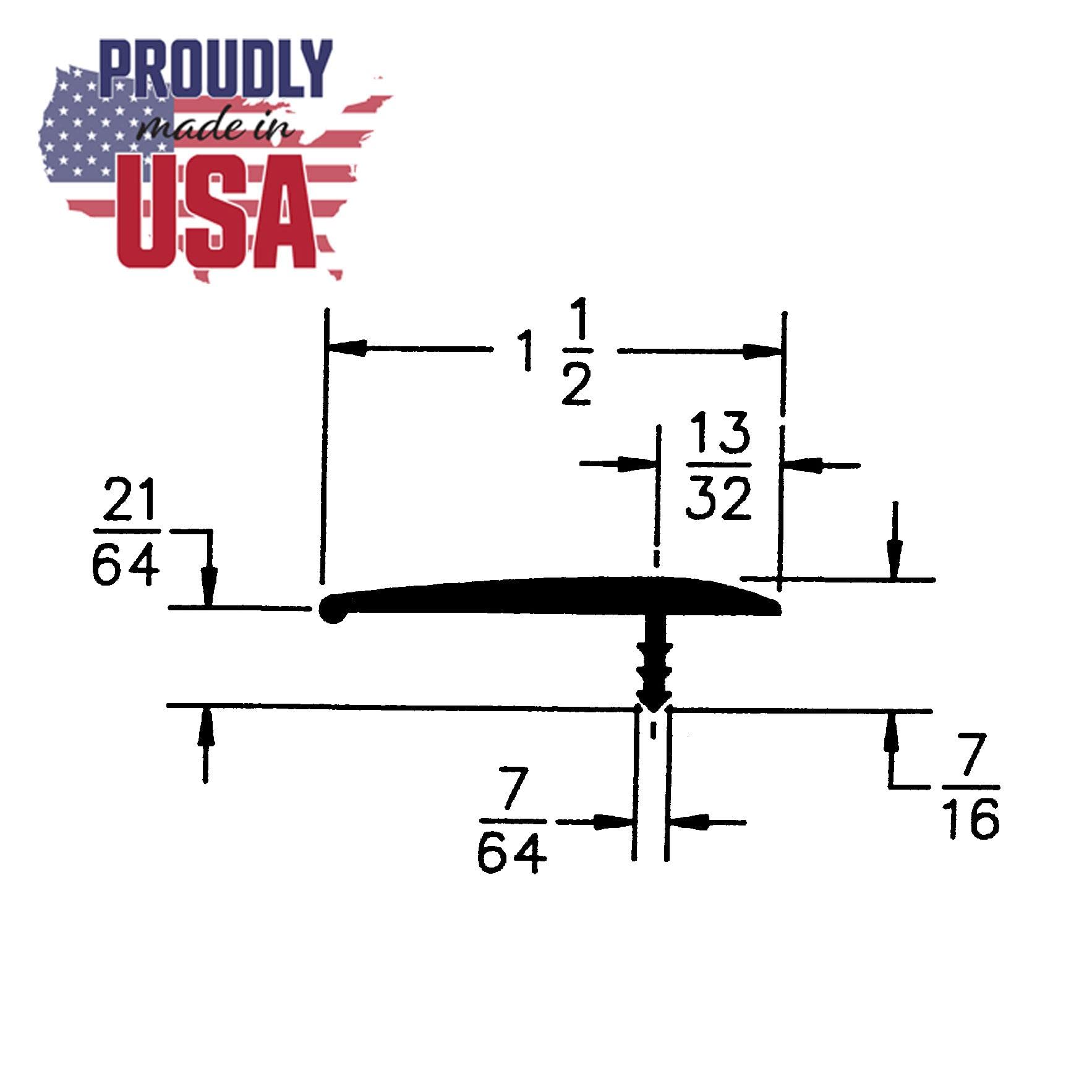 Outwater 1-1/2 Inch Royal Navy Blue Flexible Polyethylene T-Molding - Offset Barb Tee Moulding for Flooring Transitions (250 Foot Coil) - Perfect for DIY Home Improvement, Commercial Spaces & Marine Applications