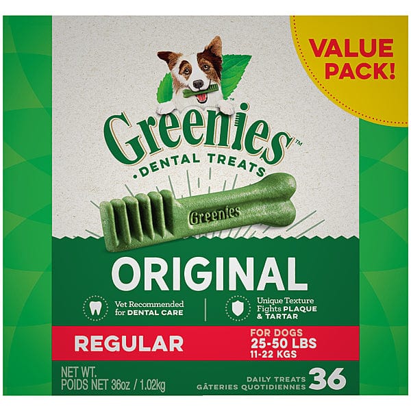 Greenies Original Regular Dog Dental Treats for Teeth Cleaning & Fresh Breath – Healthy Chews for Small to Medium Dogs – Perfect for Daily Oral Care & Training Rewards