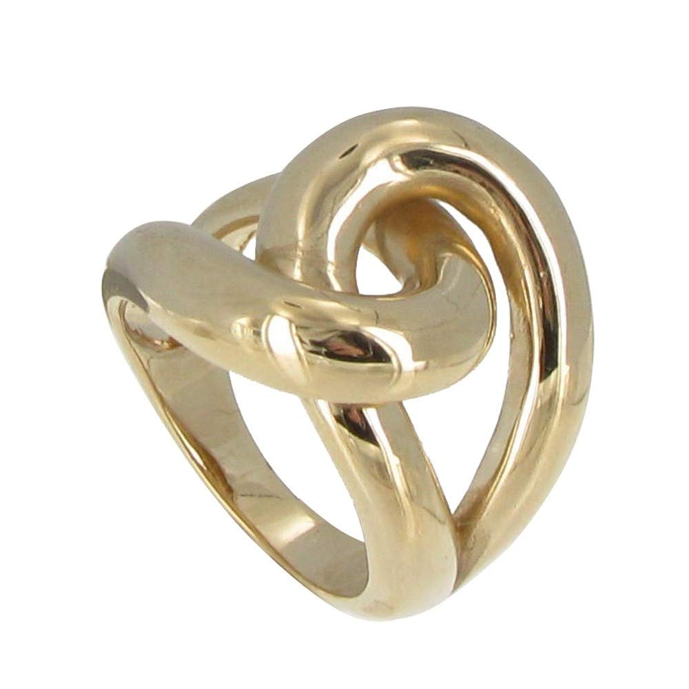 Gold Plated Ring - Large Interlaced 'You & I' Design for Couples, Wedding Bands, Anniversary Gifts, and Romantic Occasions