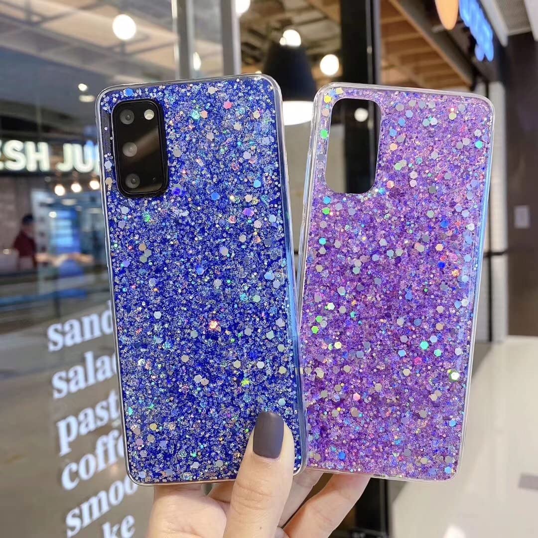 Sparkly Glitter Samsung Galaxy S21 Case for Women - Slim Rubber Protective Cover for Galaxy S21 5G (6.2 Inch, Pink) | Perfect for Everyday Use, Parties & Gifts