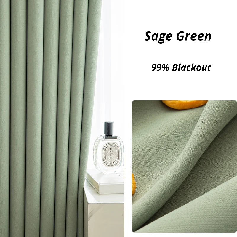 Premium Blackout Curtains - 100% Cotton Linen Blend, Anti-Bacterial & Custom Size for Bedroom, Living Room & Nursery - Light Blocking Thermal Insulated Window Treatment for Better Sleep & Privacy