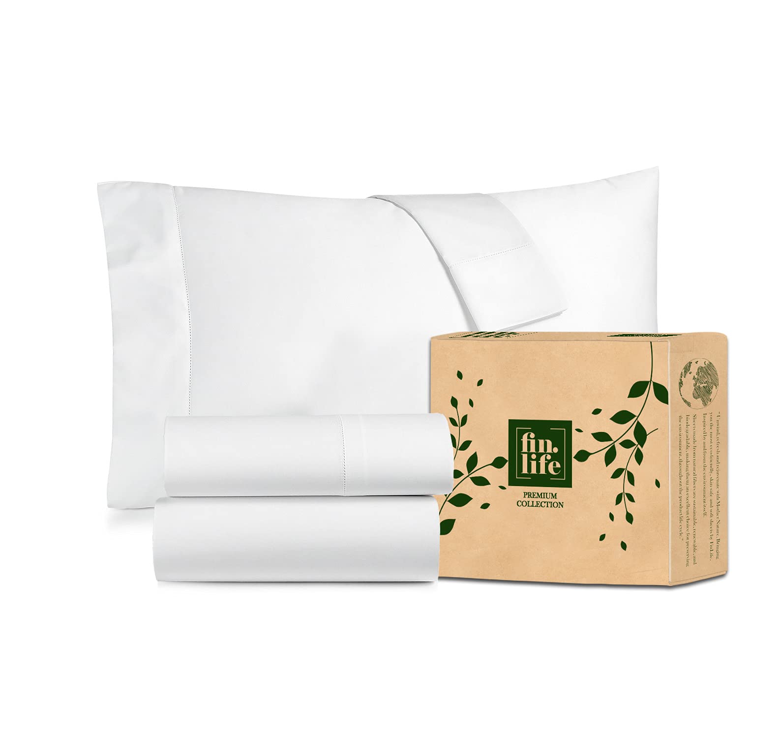 Premium Twin XL Sheet Set - Snow White 100% Cotton 400 Thread Count Bedding - 3 Piece Set with 1 Pillowcase, Flat Sheet & Deep Pocket Fitted Sheet (16