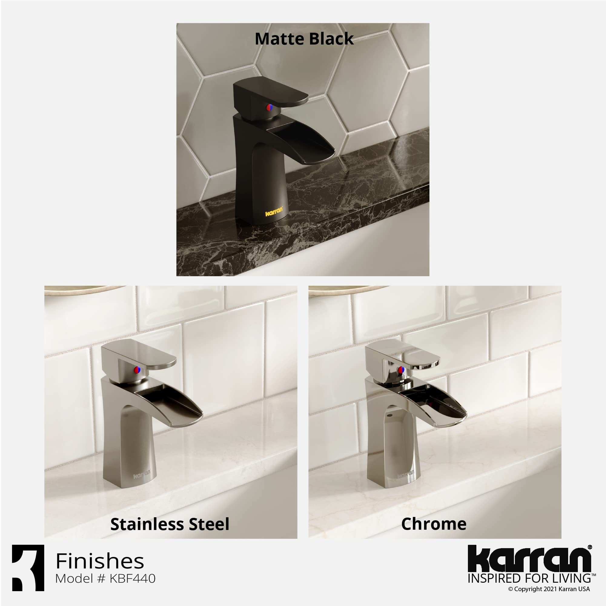 Karran KBF440 Kassel Single Hole Single Handle Bathroom Sink Faucet with Pop-Up Drain - Chrome Finish for Modern Vanity & Powder Room Installation