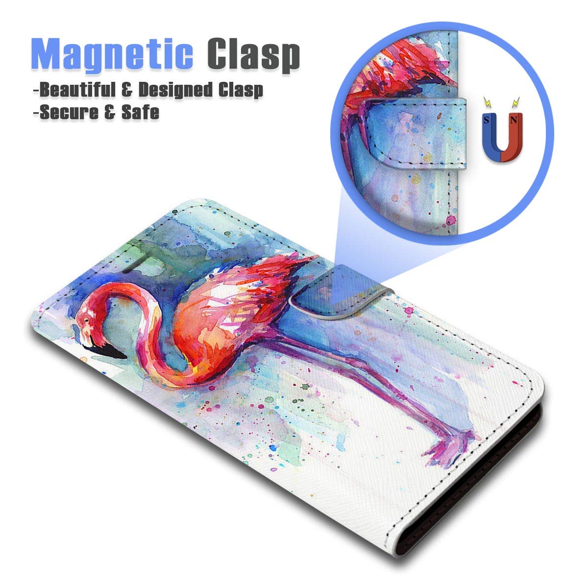 Premium Flip Wallet Phone Case for iPhone 11 Pro Max - Artistic Flamingo Design (A21758) | Stylish Protective Cover with Card Slots | Perfect for Everyday Use, Travel & Business Meetings