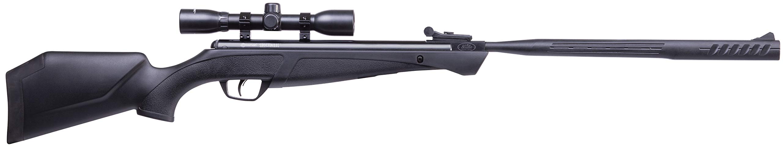 Crosman Shockwave NP QuietFire Air Rifle - .22 Caliber Break Barrel Pellet Gun with Noise Dampening Technology for Hunting & Target Shooting