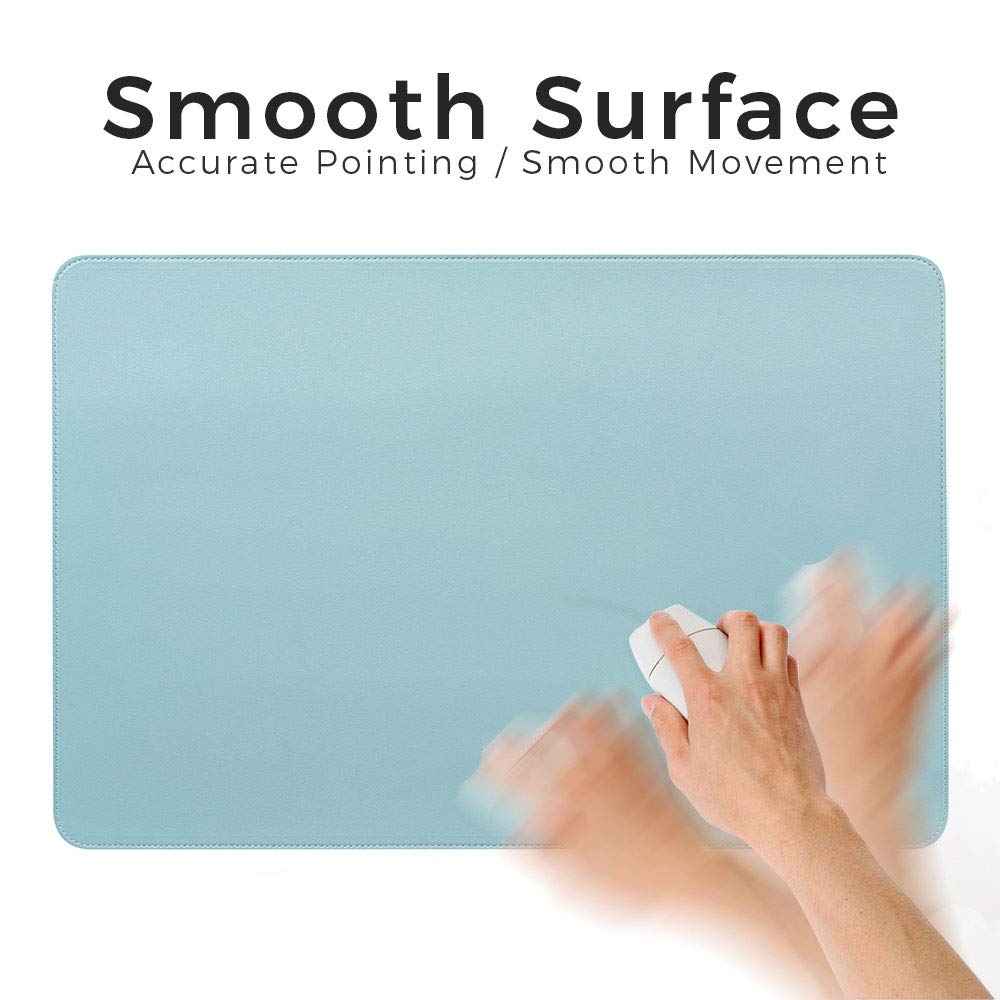 Premium PU Leather & Velvet Fabric Desk Mat - Waterproof, Anti-Slip Office Desk Blotter & Mouse Pad (800x400x2mm, Black) for Home & Office Workspace - Perfect for Laptops, Keyboards & Writing Comfort