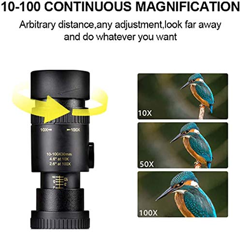 4K 10-300X40mm Monocular Telescope with Smartphone Adapter & Tripod - High Power Zoom, Waterproof for Bird Watching, Hunting, Travel & Outdoor Adventures - Perfect for Adults & Nature Enthusiasts