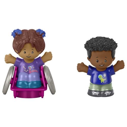 Fisher-Price Little People Wheelchair Girl & Boy Play Set - Inclusive Toddler Toys for Pretend Play & Social Development