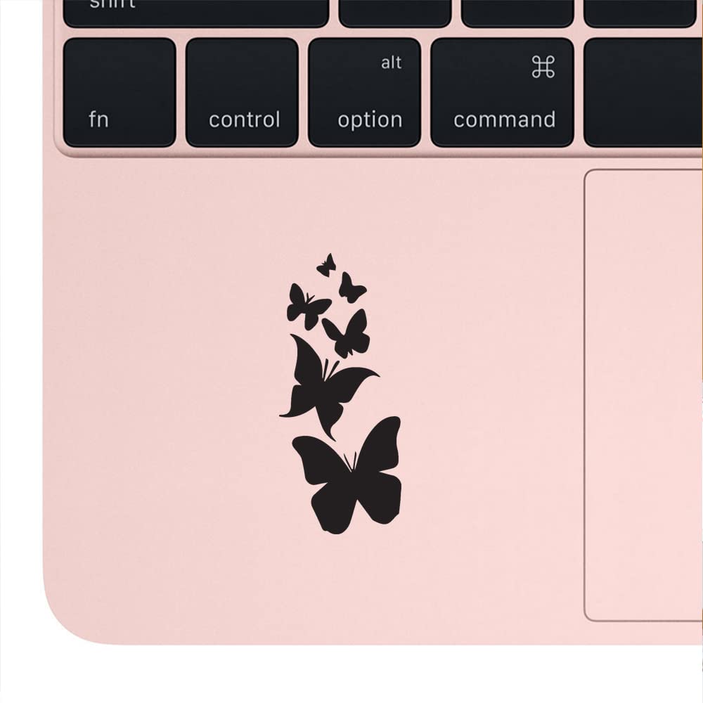 Premium Waterproof Vinyl Butterfly Decal Stickers (Black, Set of 2) - Laptop, Phone, Helmet, Car Window, Bumper, Mug, Cup, Door & Wall Decoration - Perfect for DIY Home Decor, Office Accessories & Gift Giving