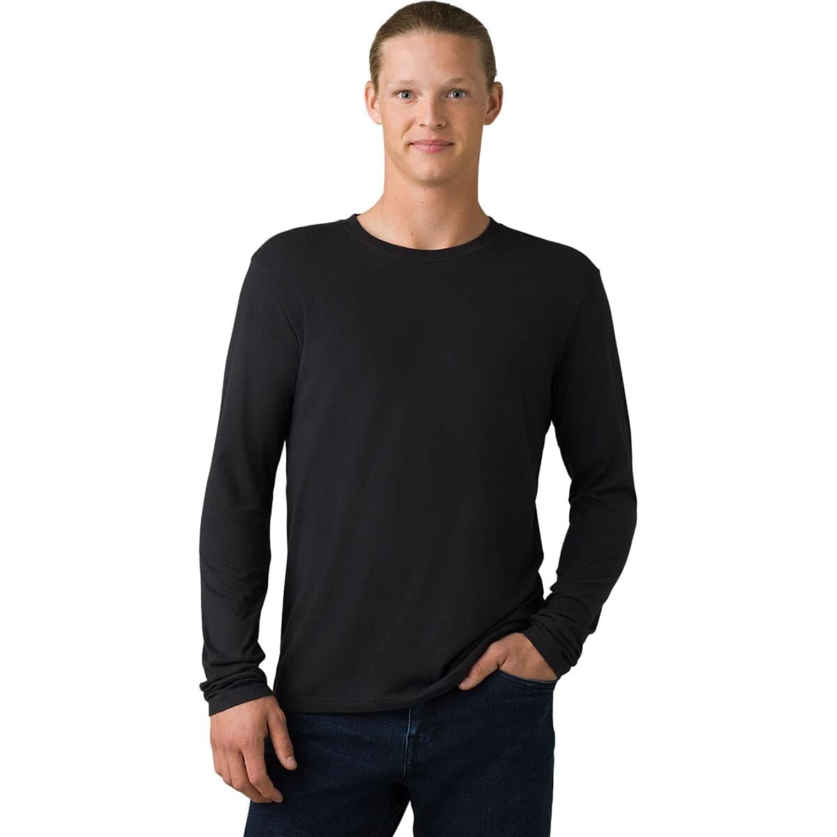 prAna Men's Long Sleeve Crew Neck T-Shirt - Comfortable & Durable Cotton Shirt for Hiking, Yoga & Outdoor Activities