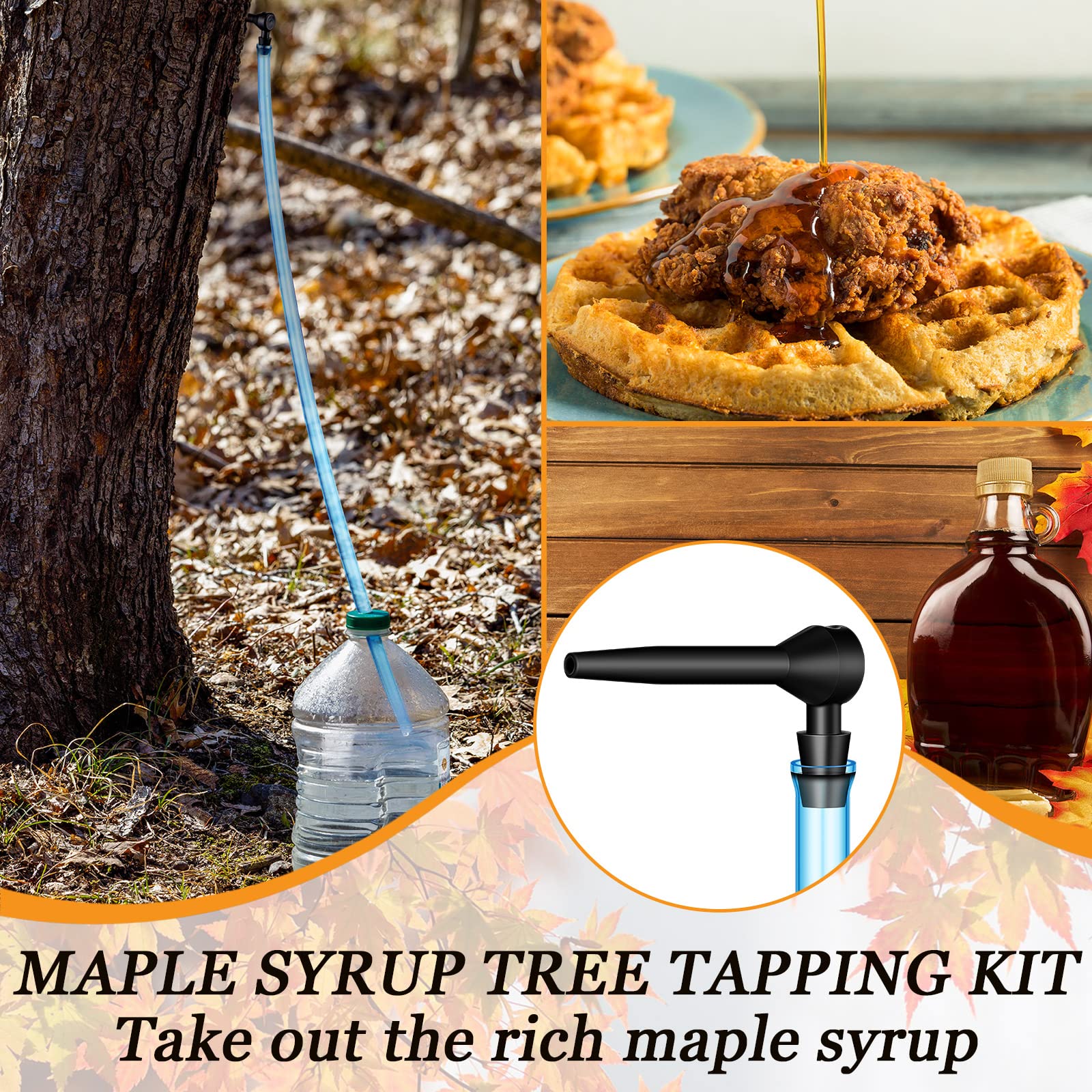 Premium 200 ft Maple Syrup Vacuum Tubing Kit with 20 Stainless Steel Tree Taps - Complete Sap Collection System for Home Brewing & DIY Maple Syrup Making - Perfect for Backyard Sugar Maple Trees & Small-Scale Syrup Production