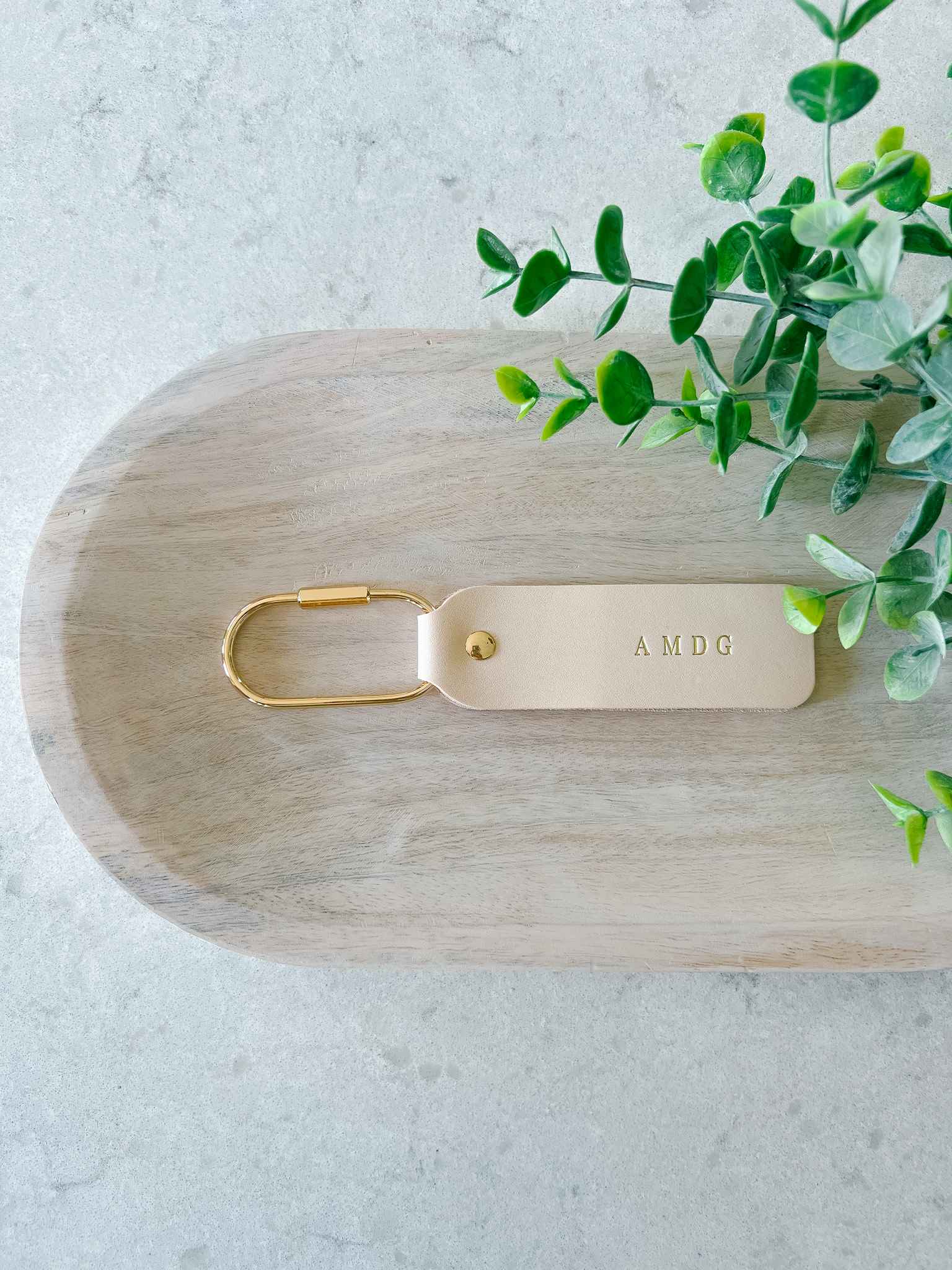 Premium AMDG Genuine Leather Keychain - Durable & Stylish Key Holder for Men & Women - Perfect for Home, Office, Car Keys & Gift Giving