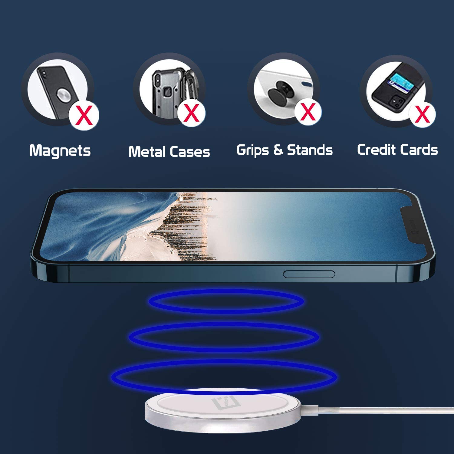 Fast Wireless Charger for iPhone 14/13/12/11/X/8, Samsung Galaxy S23/S22/S21, Google Pixel 7/6 - Qi-Certified 15W Fast Charging Pad with LED Indicator - Perfect for Bedside, Office Desk, and Car Use