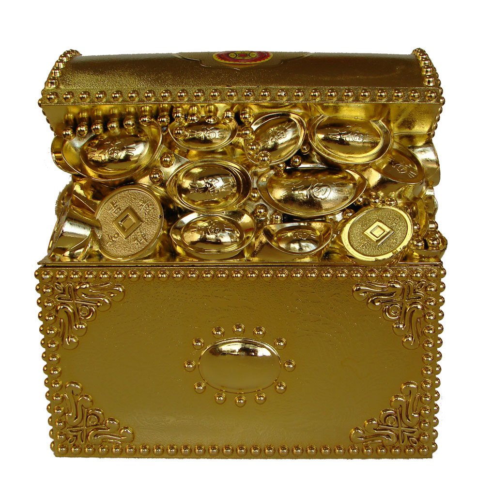 Feng Shui Wealth Treasure Box - Lucky Money Attracting Wooden Jewelry Storage Box for Home Office Decor | Perfect for Meditation, Gift Giving & Positive Energy