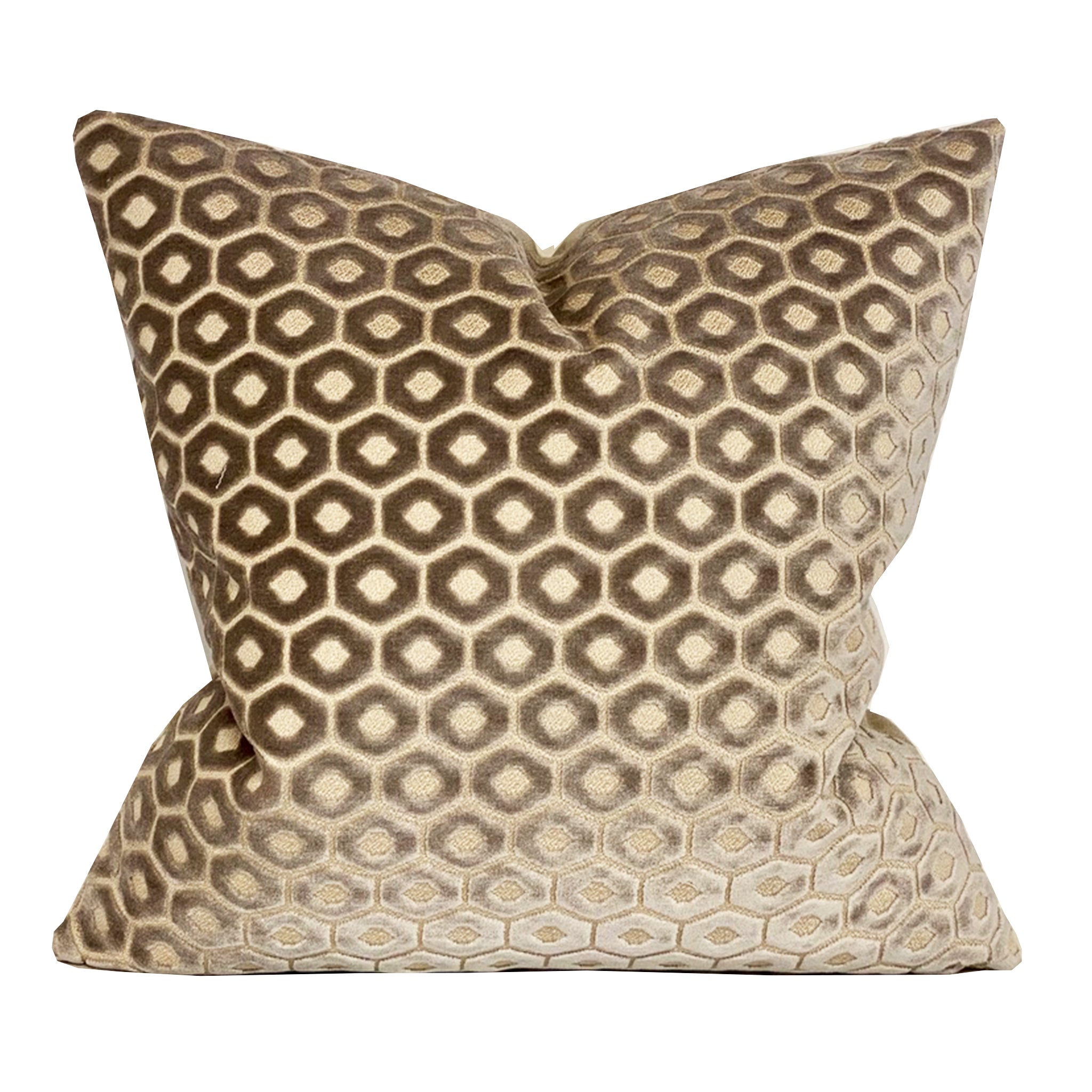 Beatrice Honeycomb Velvet Pillow Cover - Soft Luxury Decorative Cushion Case for Sofa, Bed, Living Room - Home Decor & Accent Pillow (18x18 inches)