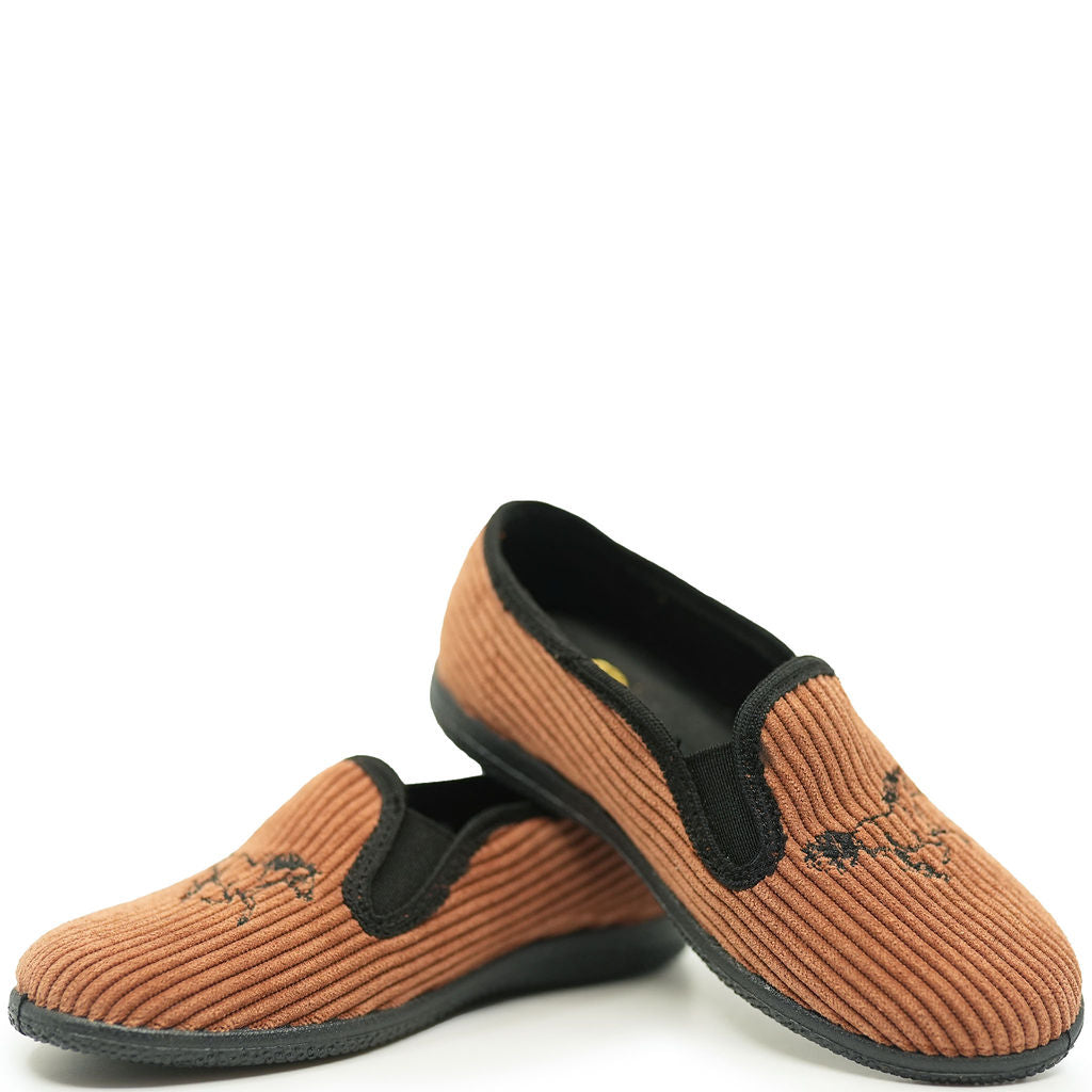 Pepe Cognac Horse Embroidered Slip On Shoes for Men | Casual Loafers | Perfect for Office, Travel & Everyday Wear