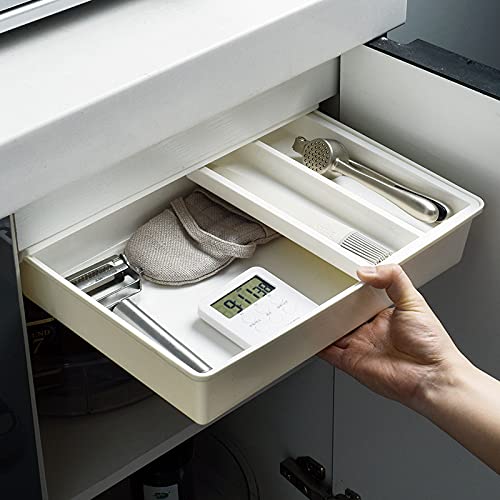VALINK Under Desk Storage Drawer Organizer - Self-Adhesive Workspace Organizer for Office Supplies, Stationery & Makeup | Space-Saving Desk Accessory for Home & Office Organization