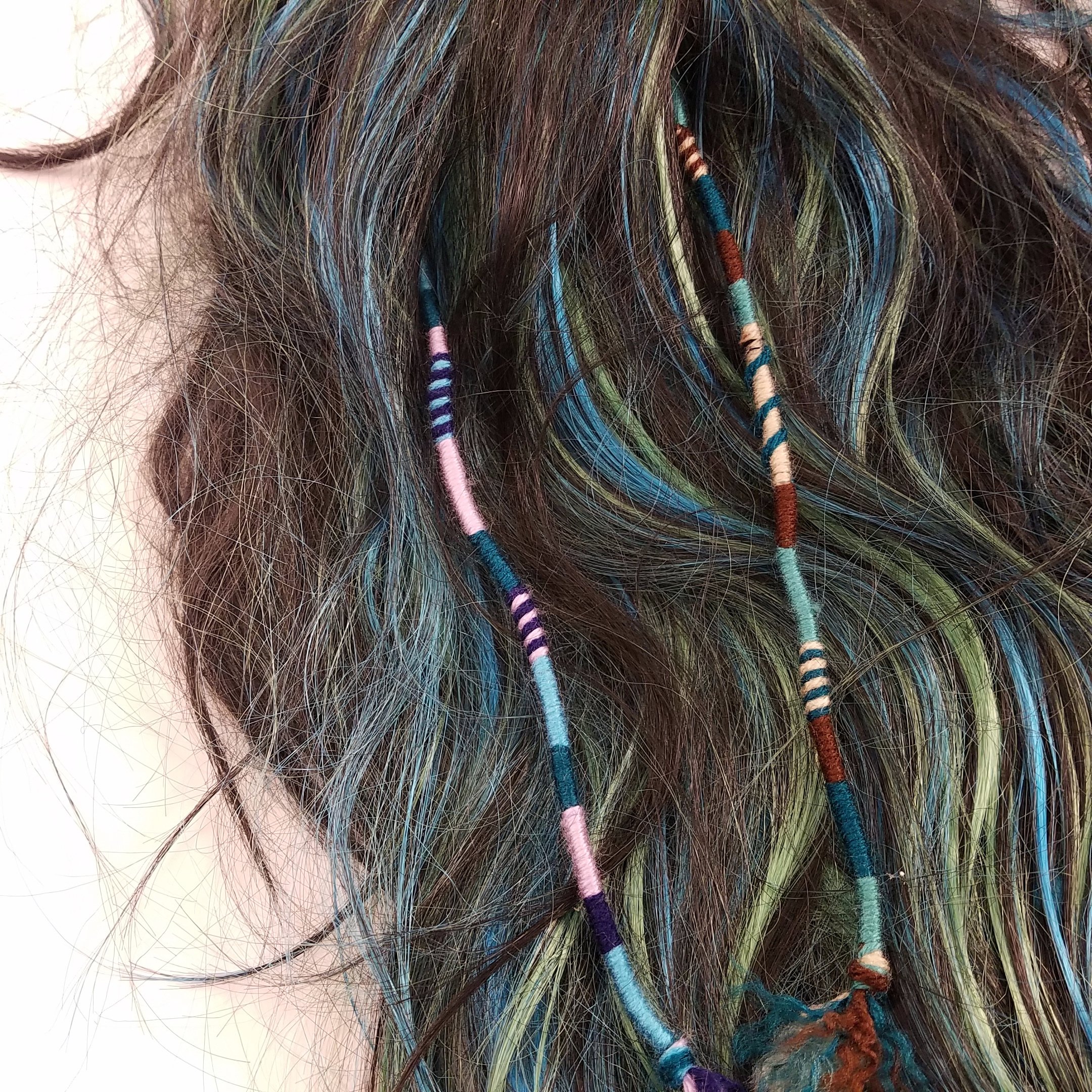 Turquoise/Teal Dreadlocks Accessory - 1 Pack of Colorful Hair Wraps for Dreads, Braids & Curly Hair | Stylish Hair Fall Protection & Boho Hair Wrap | Perfect for Festivals, Concerts & Everyday Boho Chic Style
