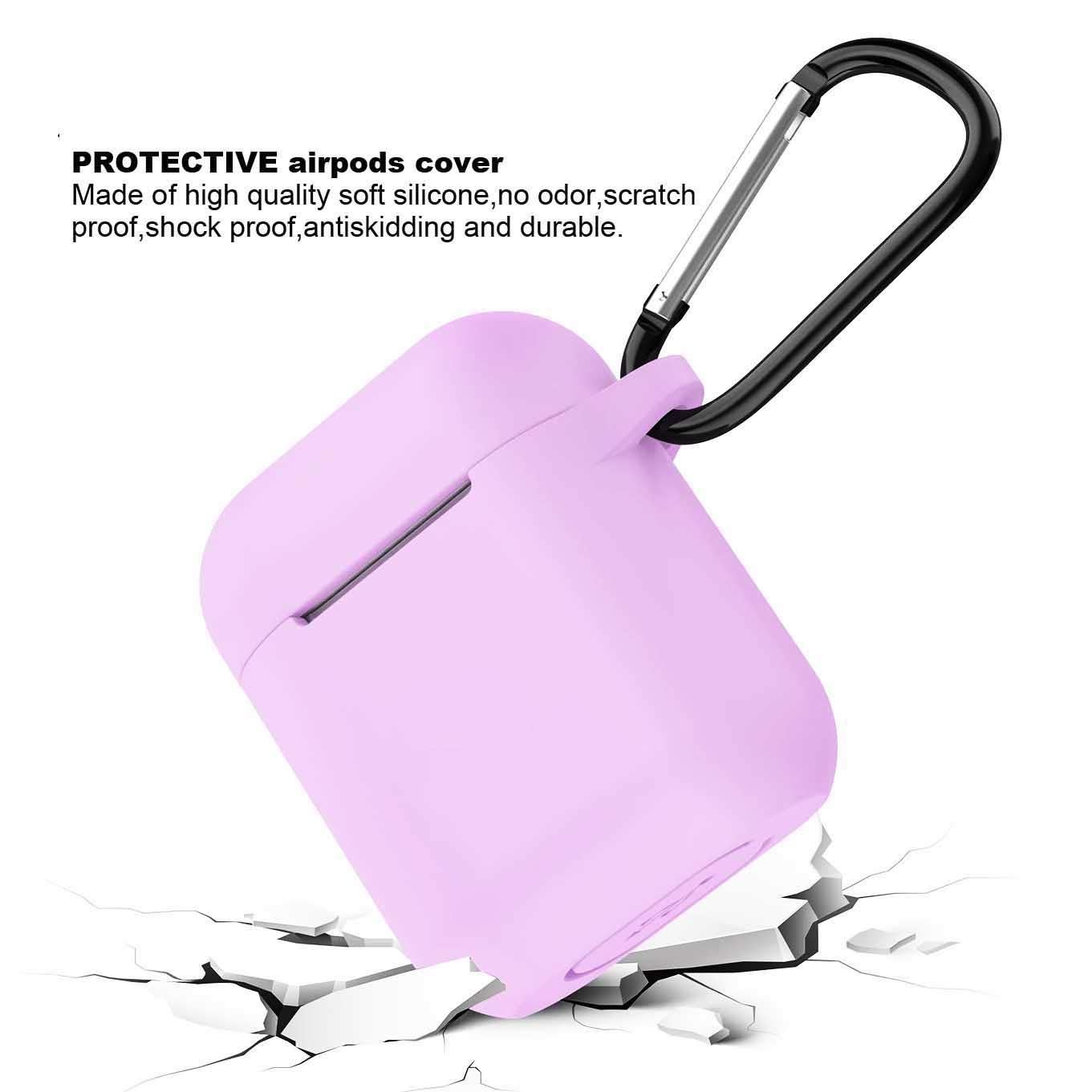 2-Pack AirPods 2 Wireless Charging Case Cover with Keychain & LED Window - Protective Silicone Skin for Apple AirPods 2nd Gen (Black + Teal) - Perfect for Gym, Travel & Daily Protection