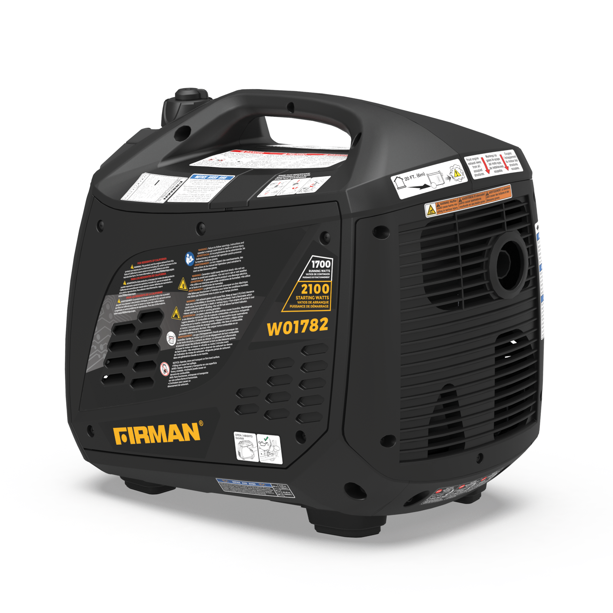 2100W Portable Inverter Generator with Recoil Start - Quiet, Lightweight Power for Camping, RV Trips & Emergency Backup
